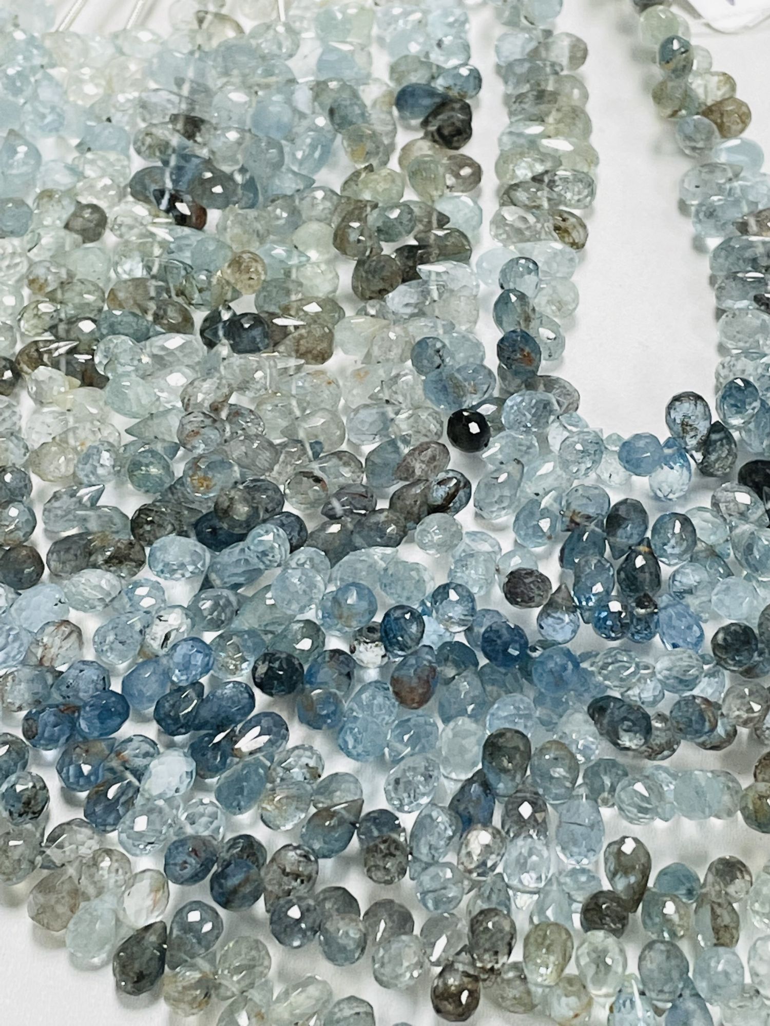 Copper Aquamarine Drop Faceted