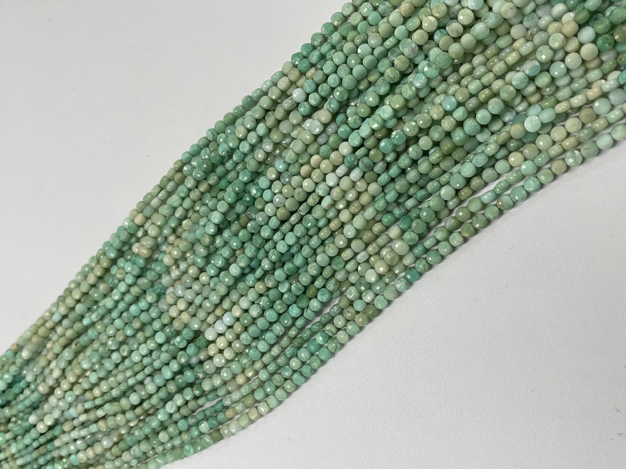 Shaded Chrysoprase Coin Faceted