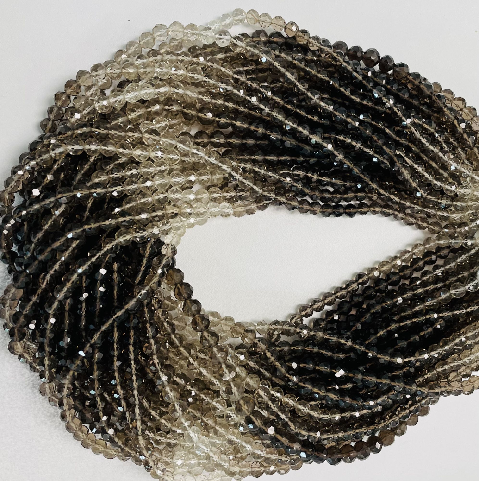 Shaded Smoky Quartz Round Faceted