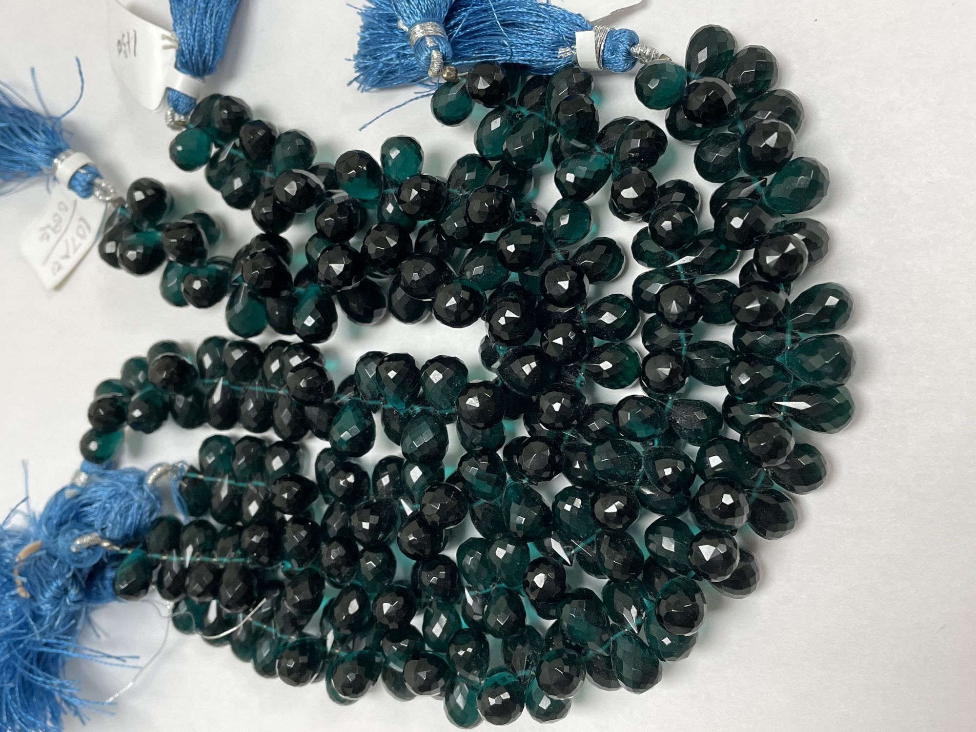 Teal Hydro Quartz Drop Faceted