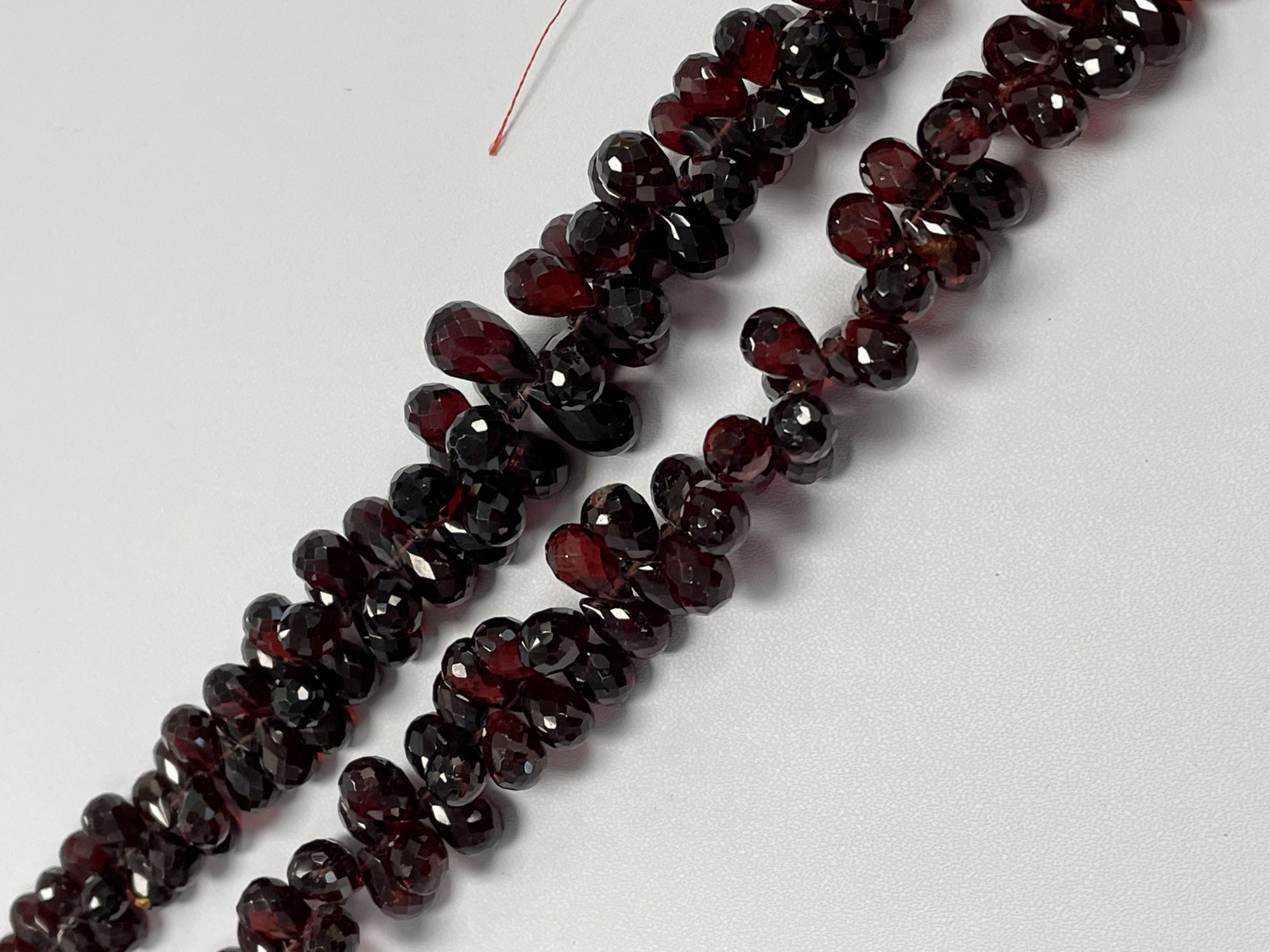 Red Garnet Drop Faceted