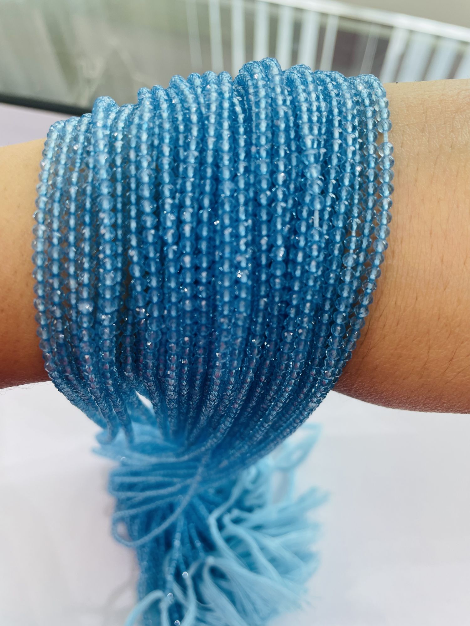 Blue Quartz Rondelle Faceted