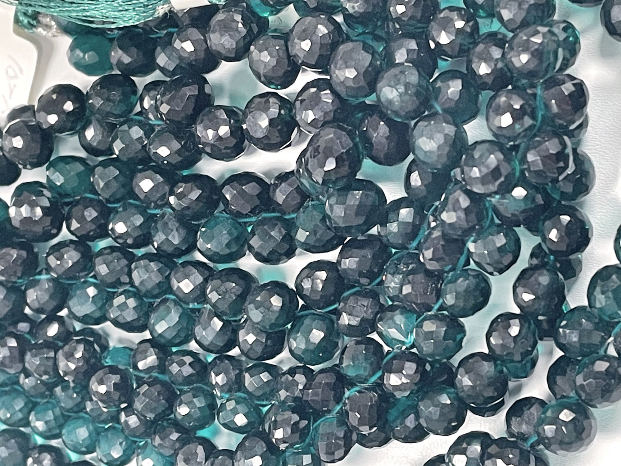 Teal Hydro Quartz Onion Faceted