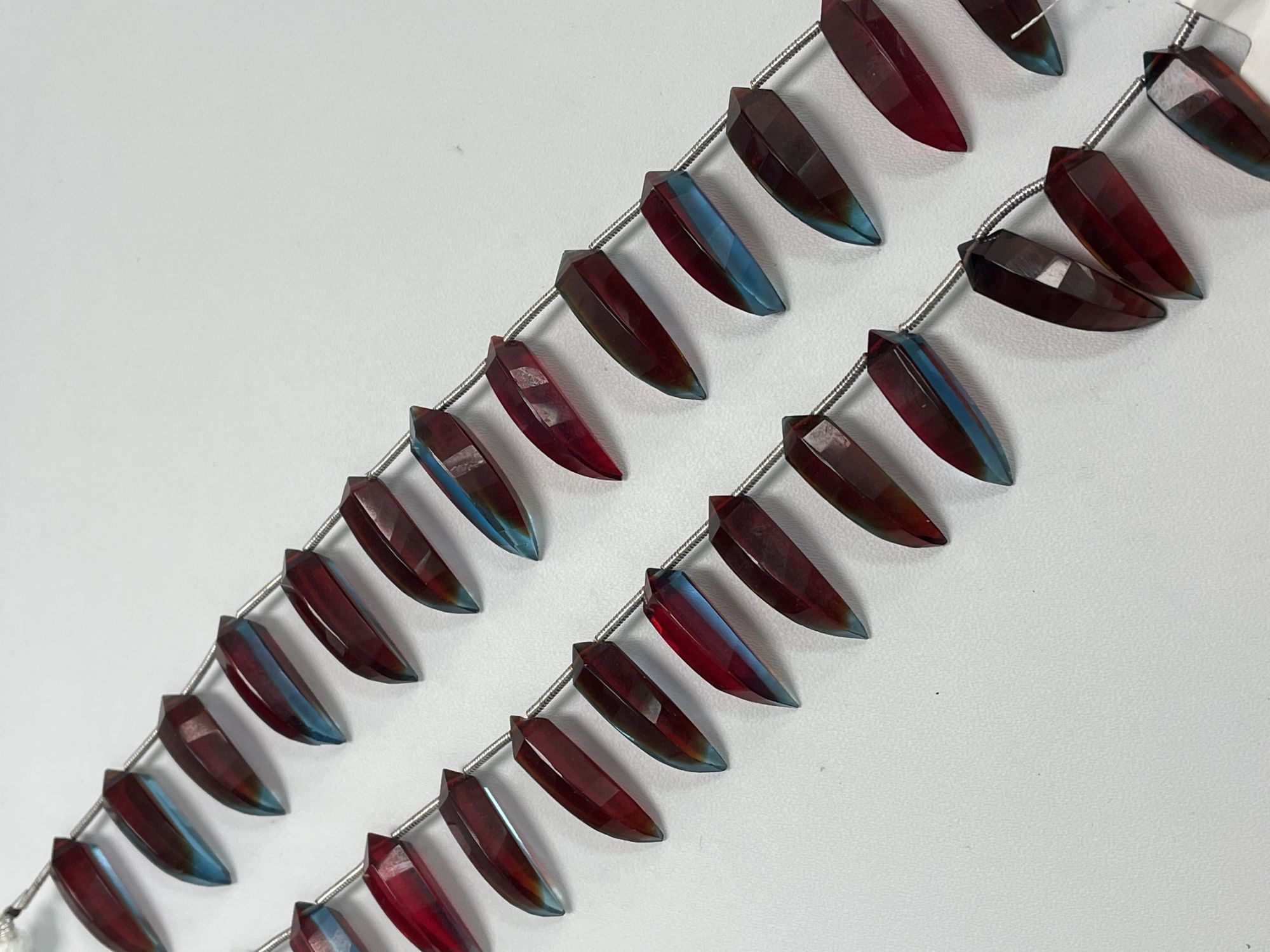 Red Blue Hydro Quartz Okra Faceted