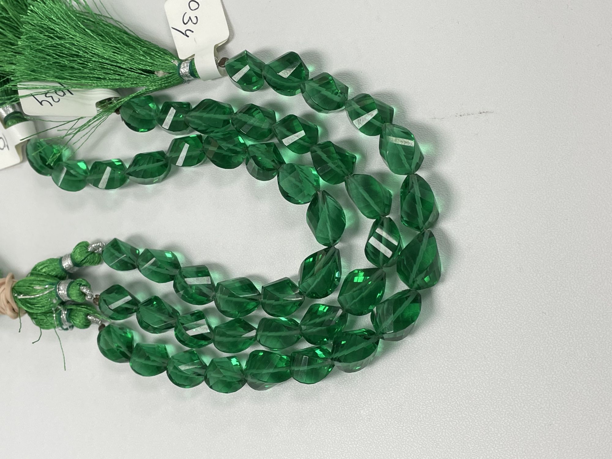 Green Hydro Quartz Twisted Drop