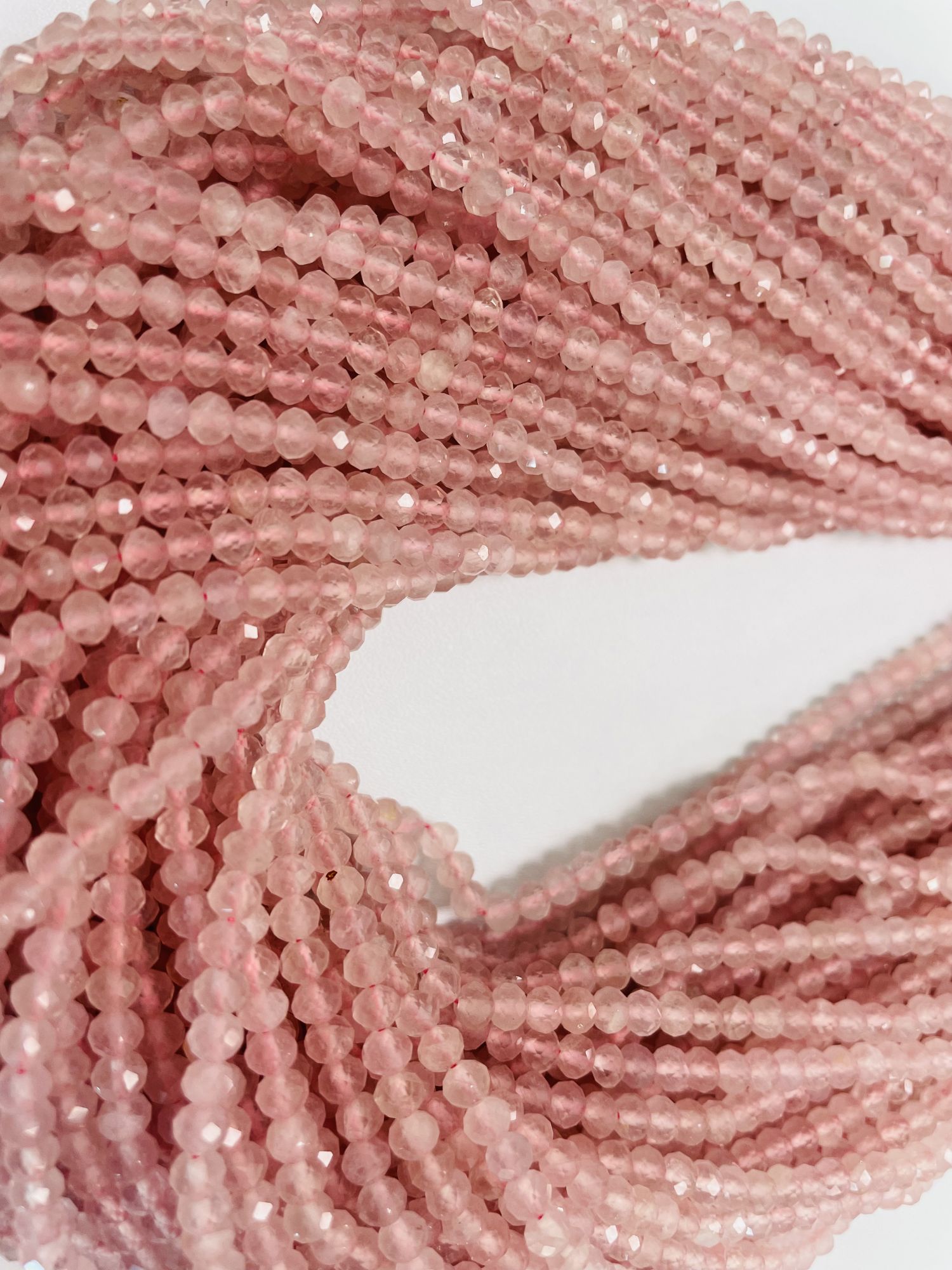 Rose Quartz Rondelle Faceted