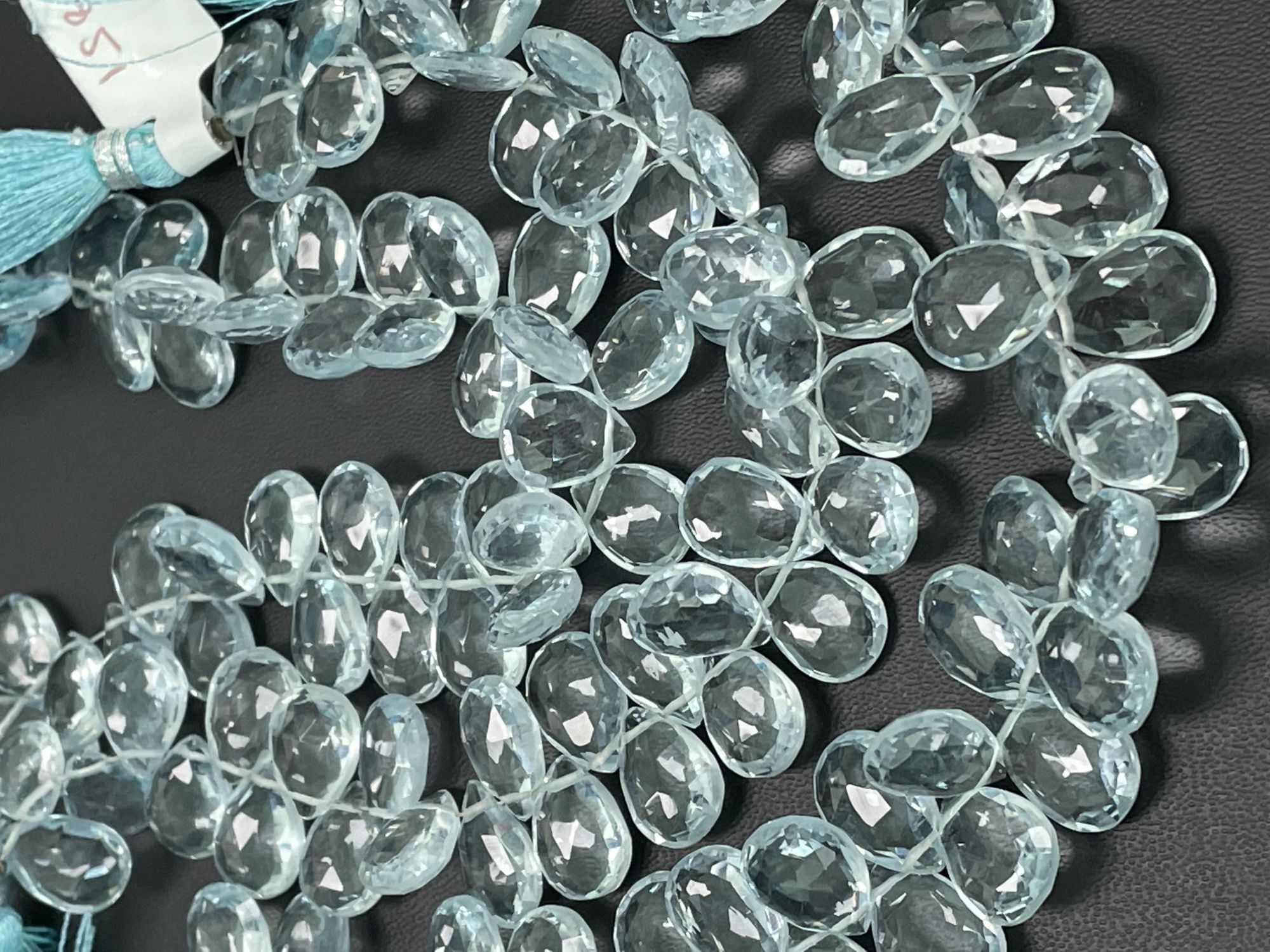 Aquamarine Hydro Quartz Pear Faceted