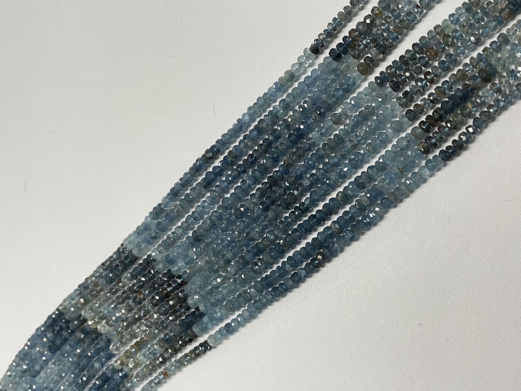 Multi Copper Aquamarine Rondelle Faceted