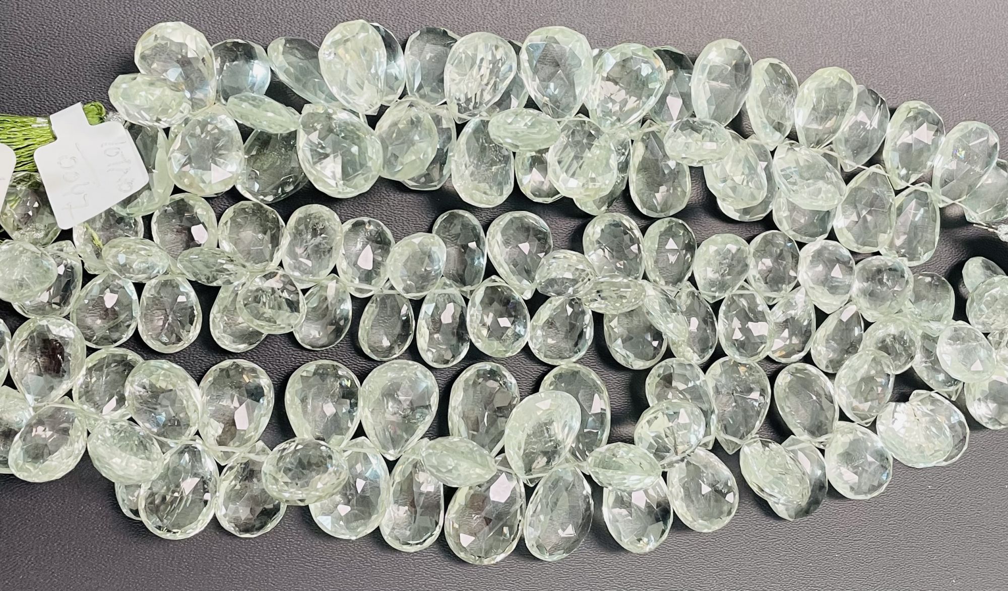 Green Amethyst Pears Faceted
