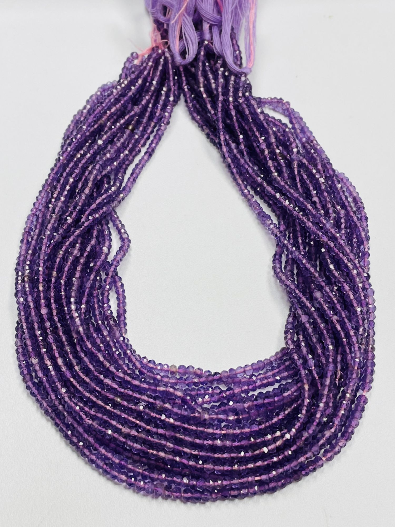 Purple Amethyst Rondelle Faceted