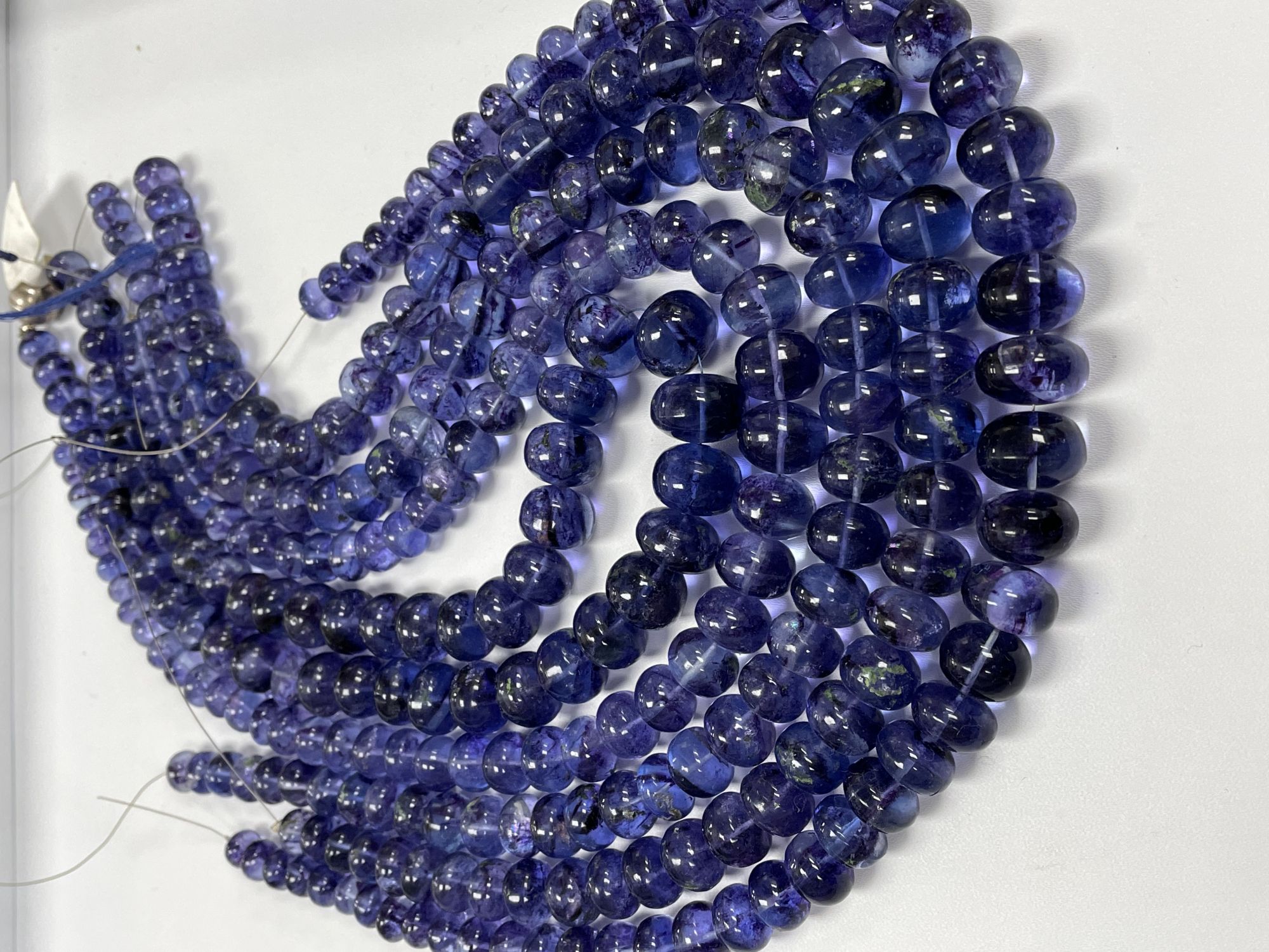 Blue Fluorite Rondelle Smooth Graduated