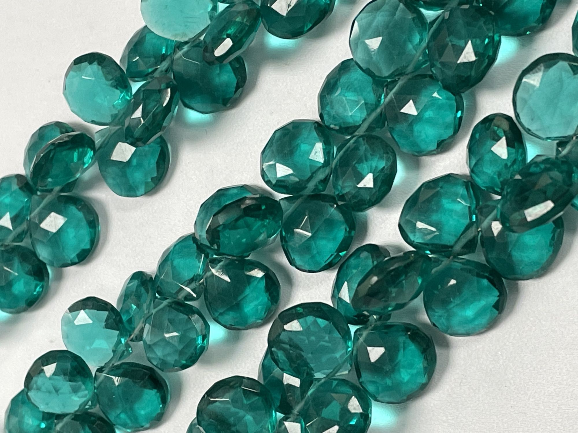 Teal Hydr Quartz Heart Faceted