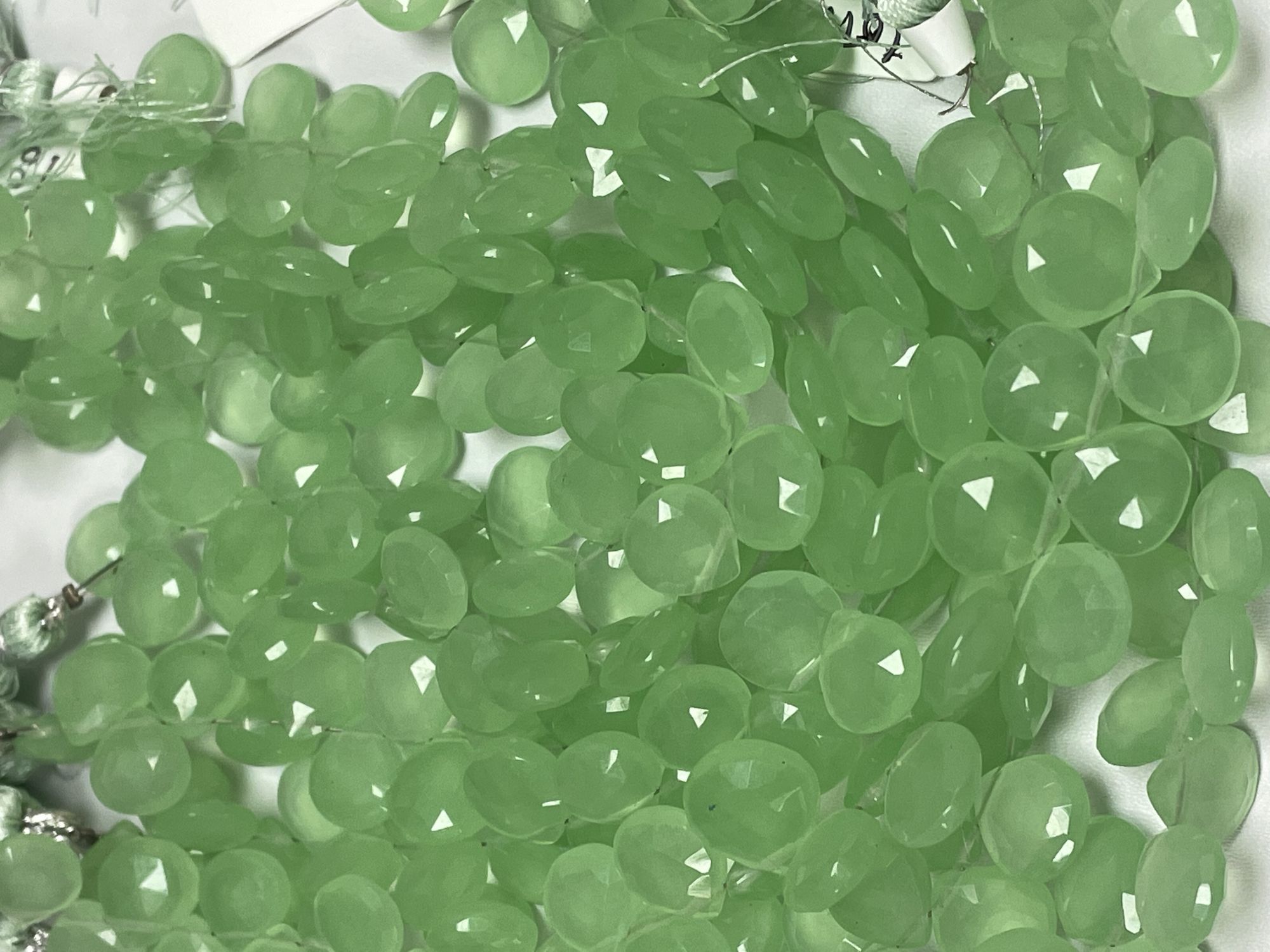 Green Chalcedony Heart Faceted