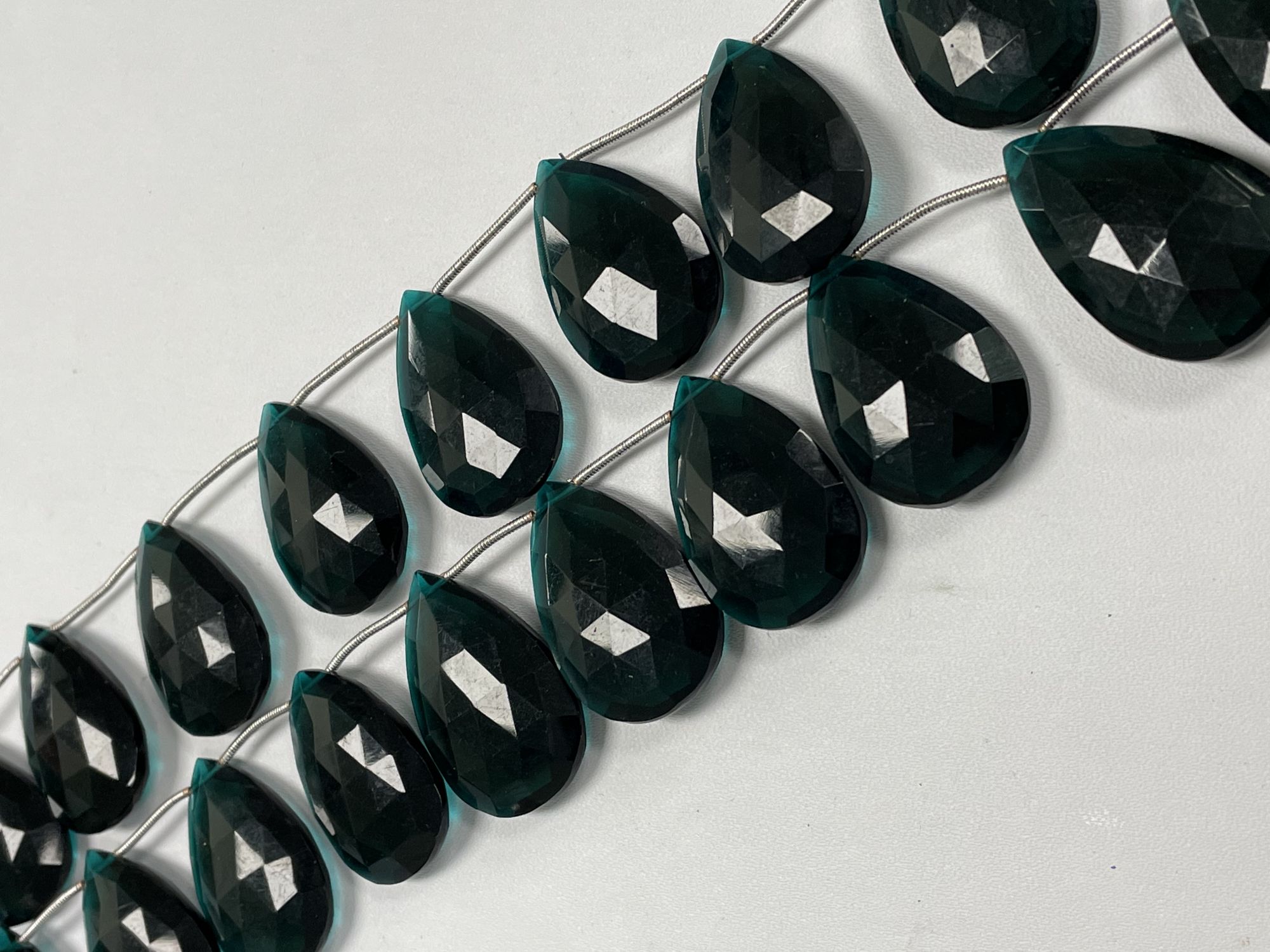 Teal Hydro Quartz Pear Faceted