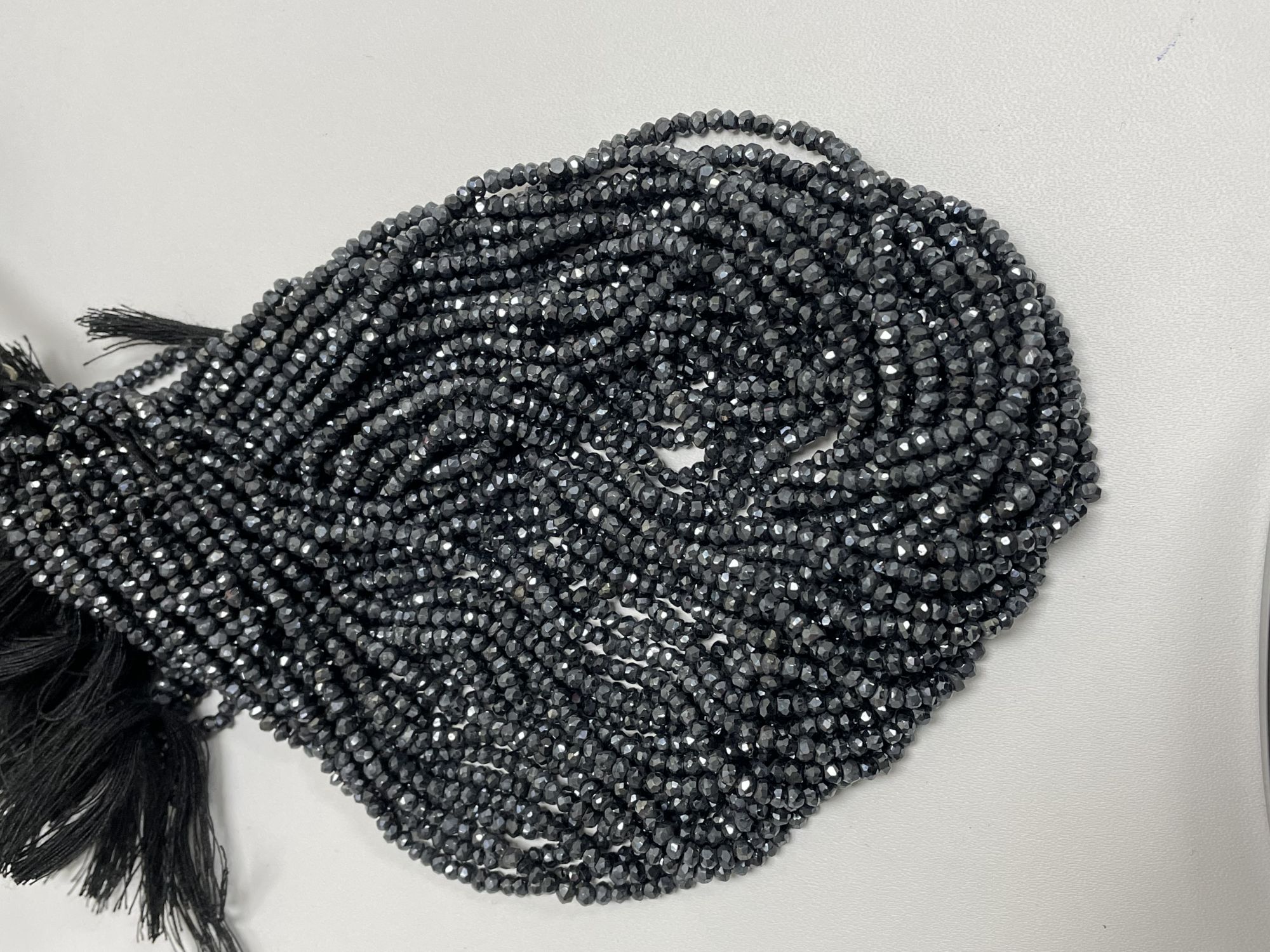 Coated Black Spinel Rondelle Faceted
