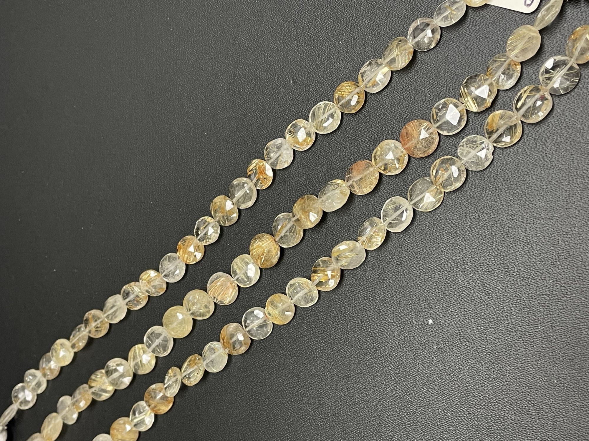 Golden Rutilated Quartz Coin Faceted