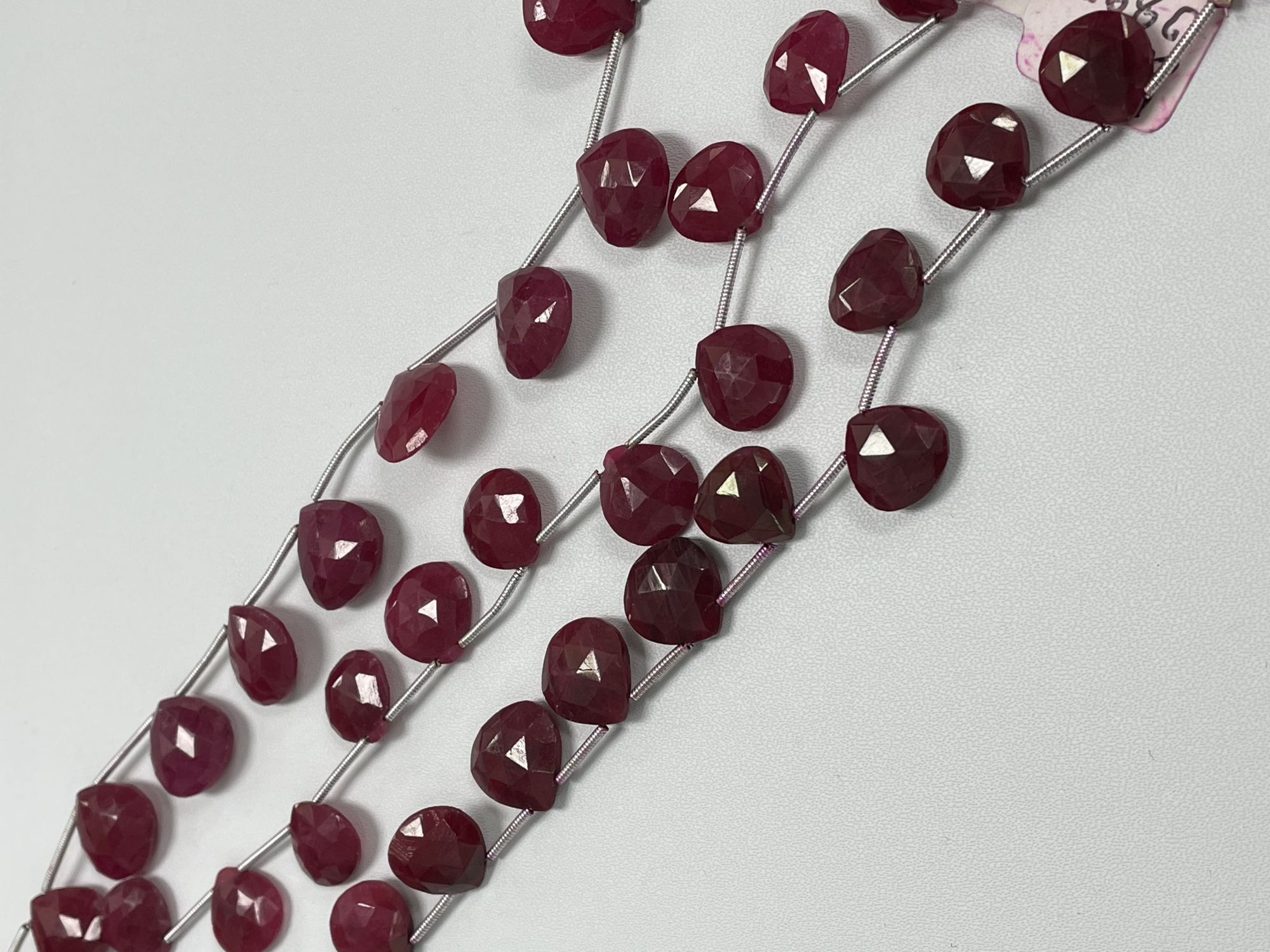 Dyed Ruby Heart Faceted