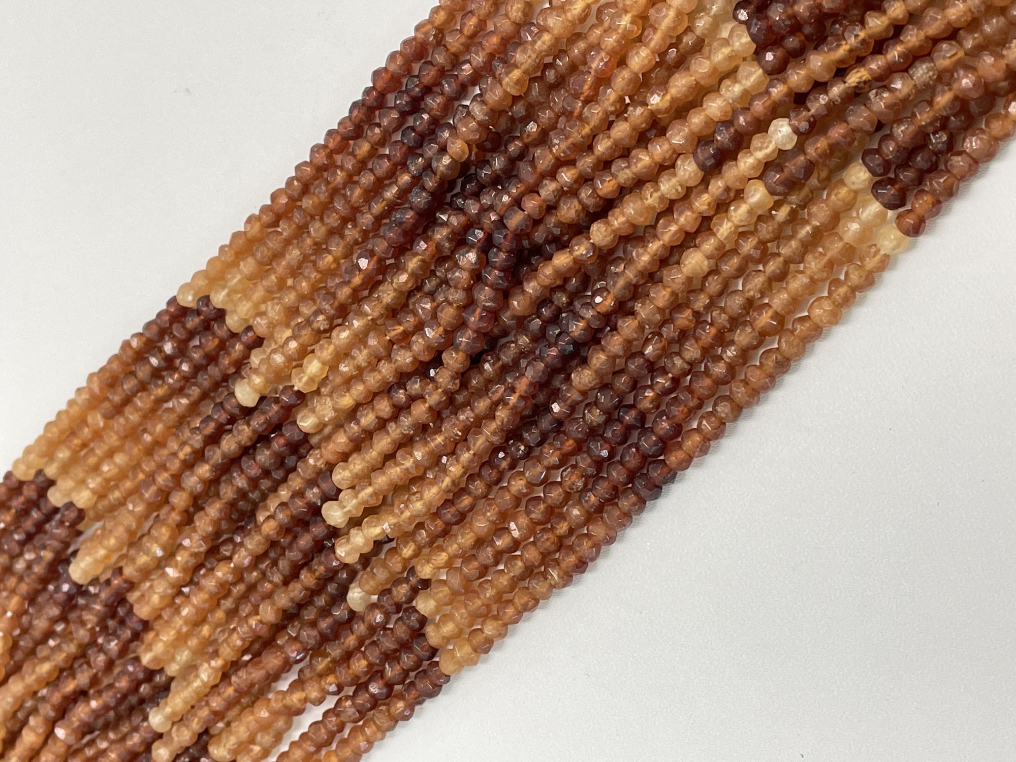 Shaded Hessonite Garnet Rondelle Faceted