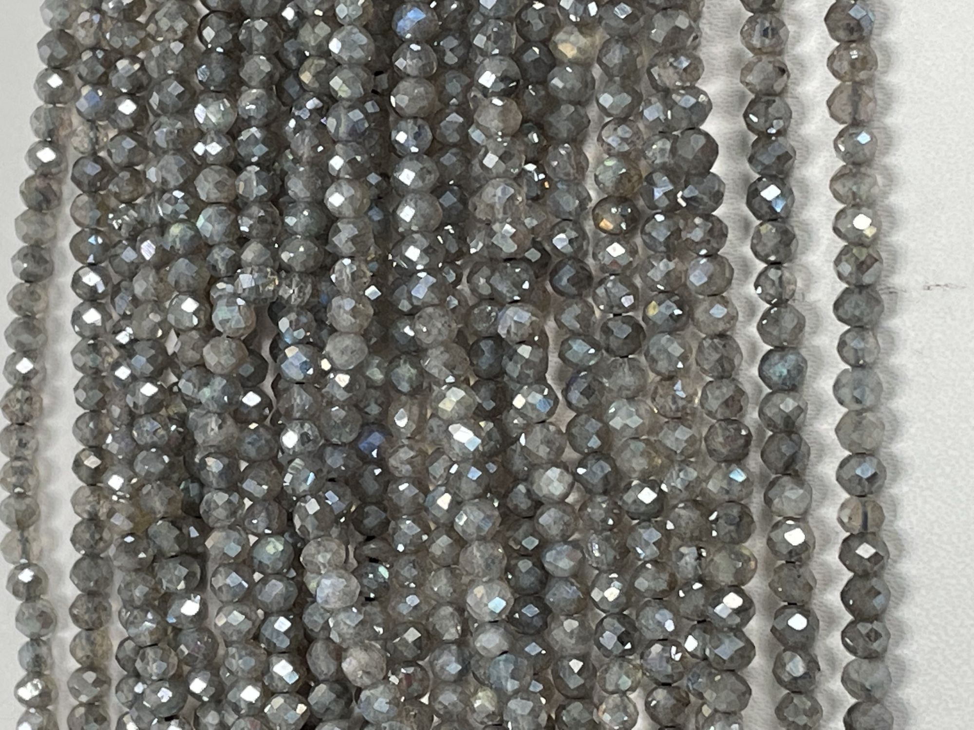 Coated Labradorite Rondelle Faceted