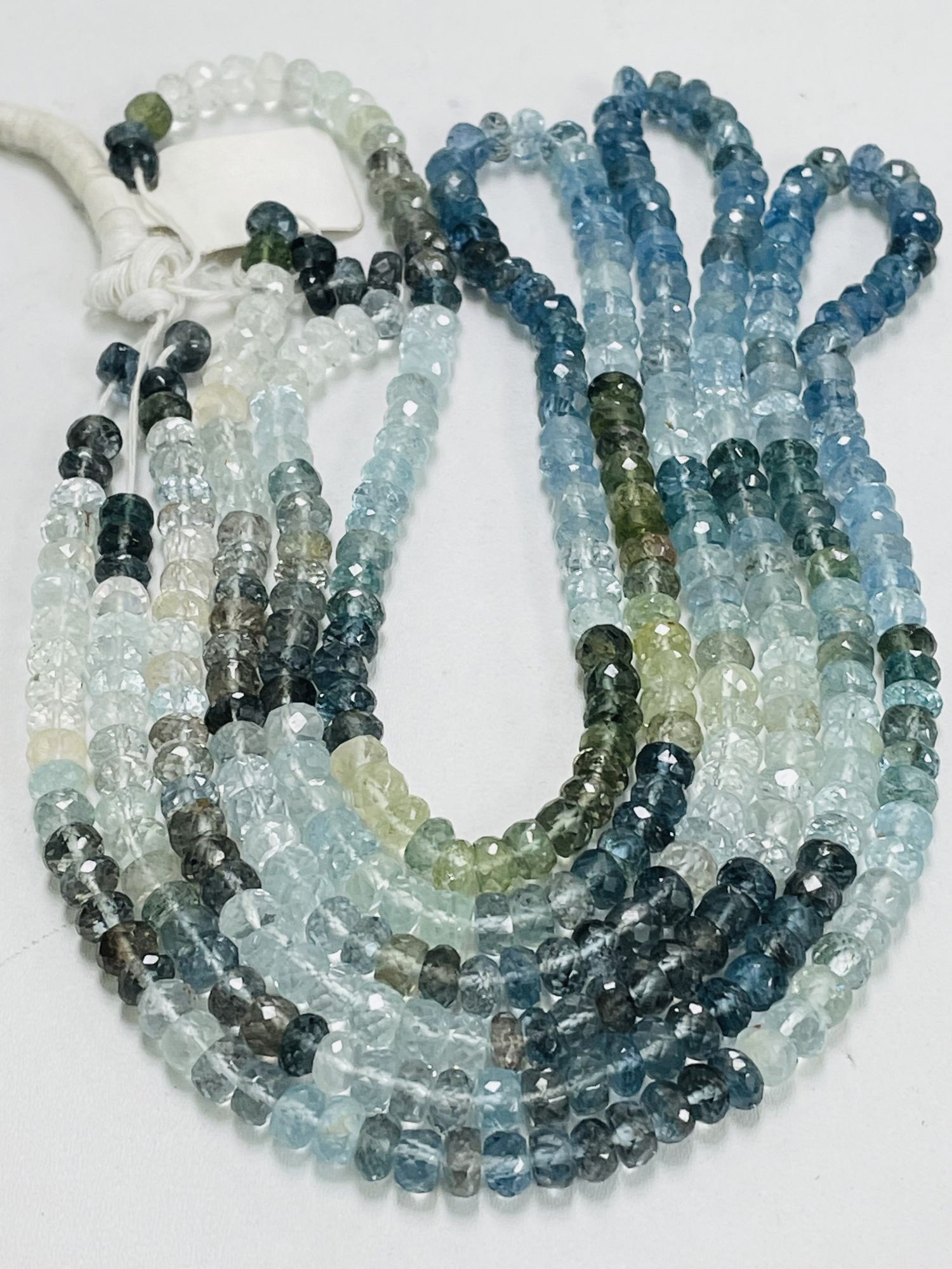 Multi Copper Aquamarine Rondelle Faceted