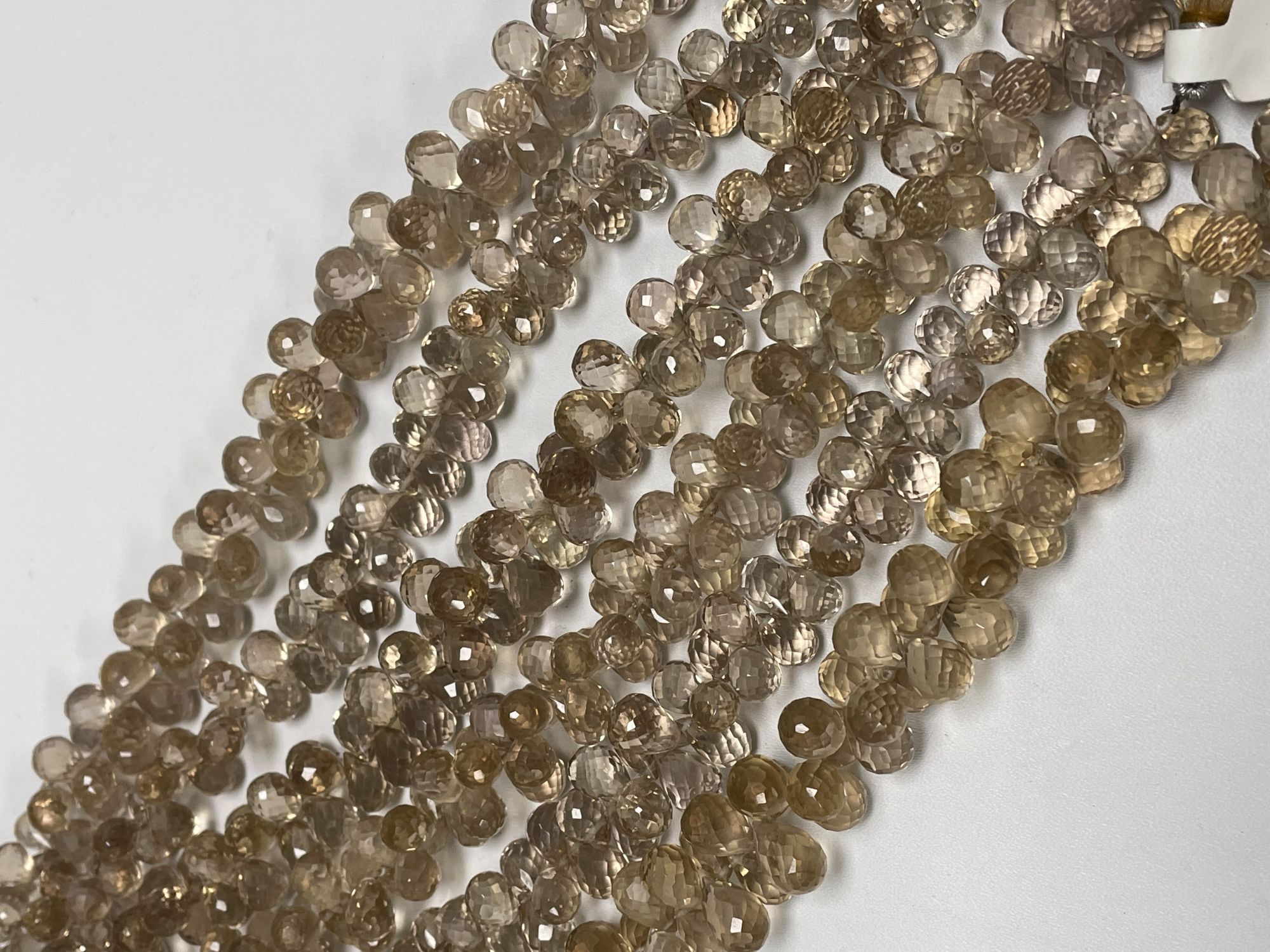 Champagne Quartz Drop Faceted