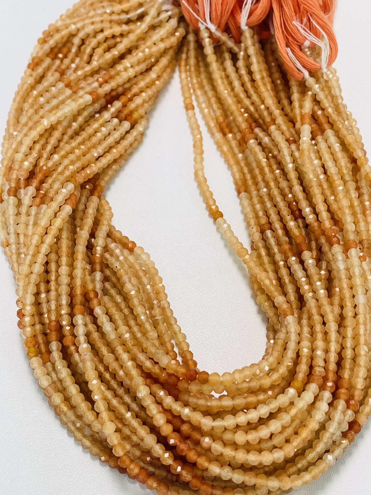Shaded Carnelian Rondelle Faceted