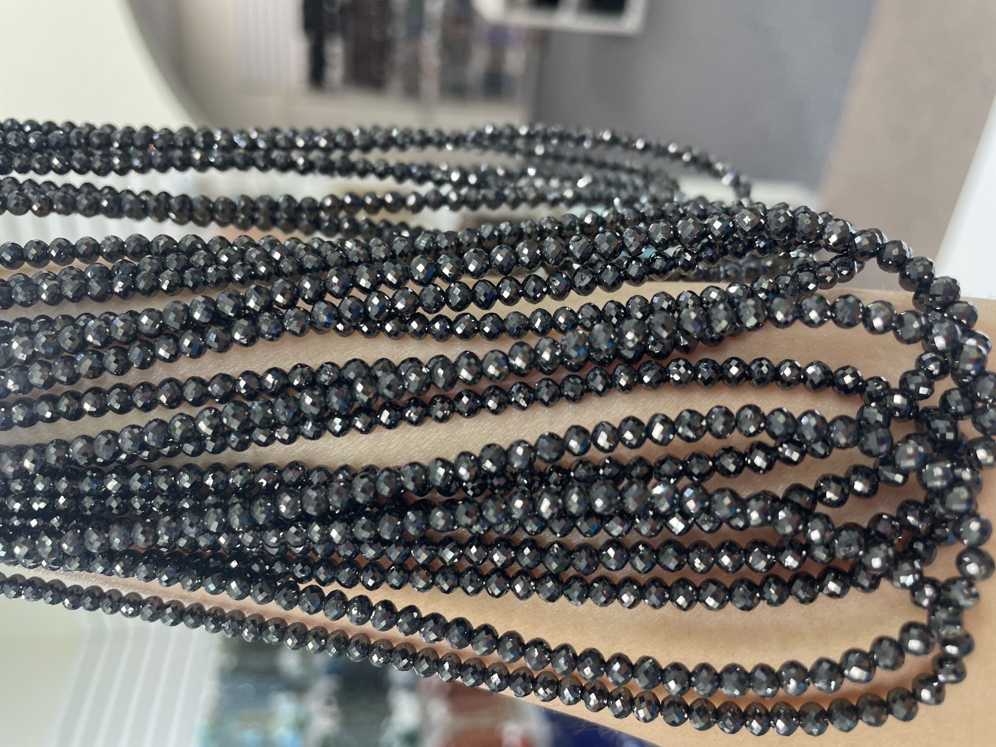 Natural Black Diamonds Rounds Faceted