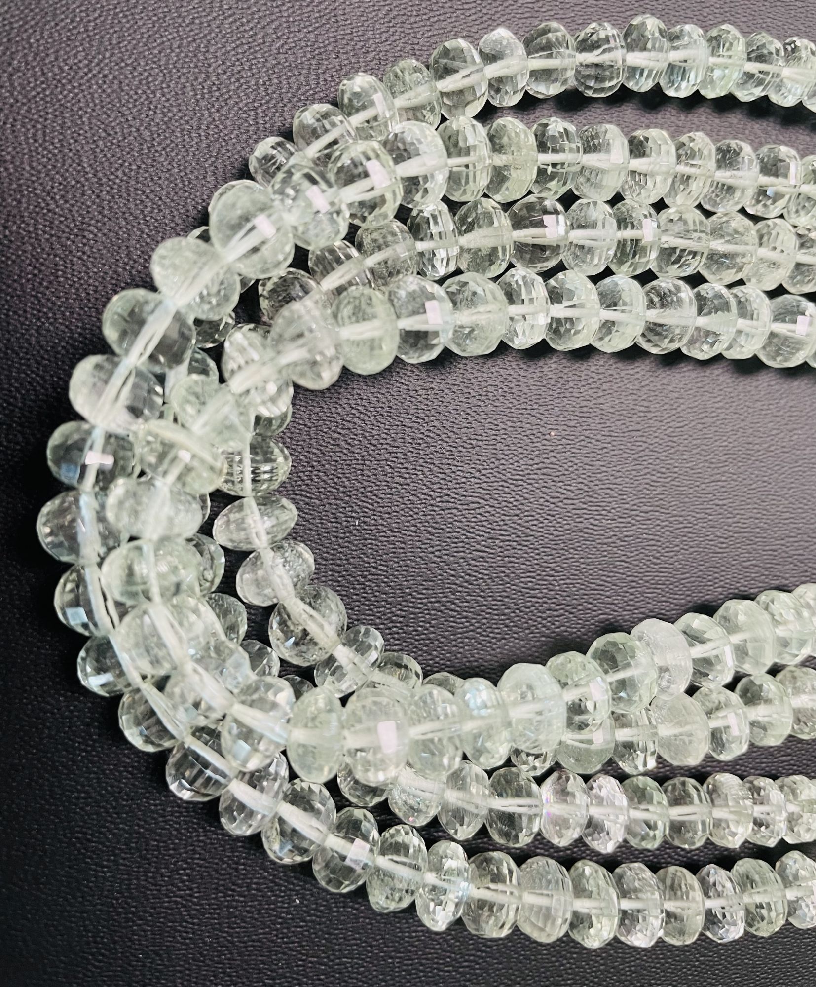 Green Amethyst Rondelle Faceted