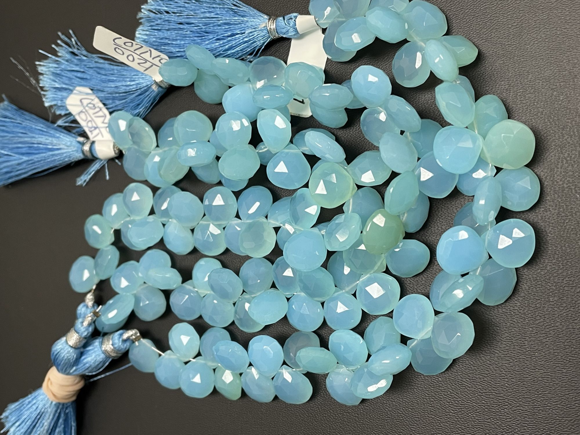 Blue Chalcedony Heart Faceted