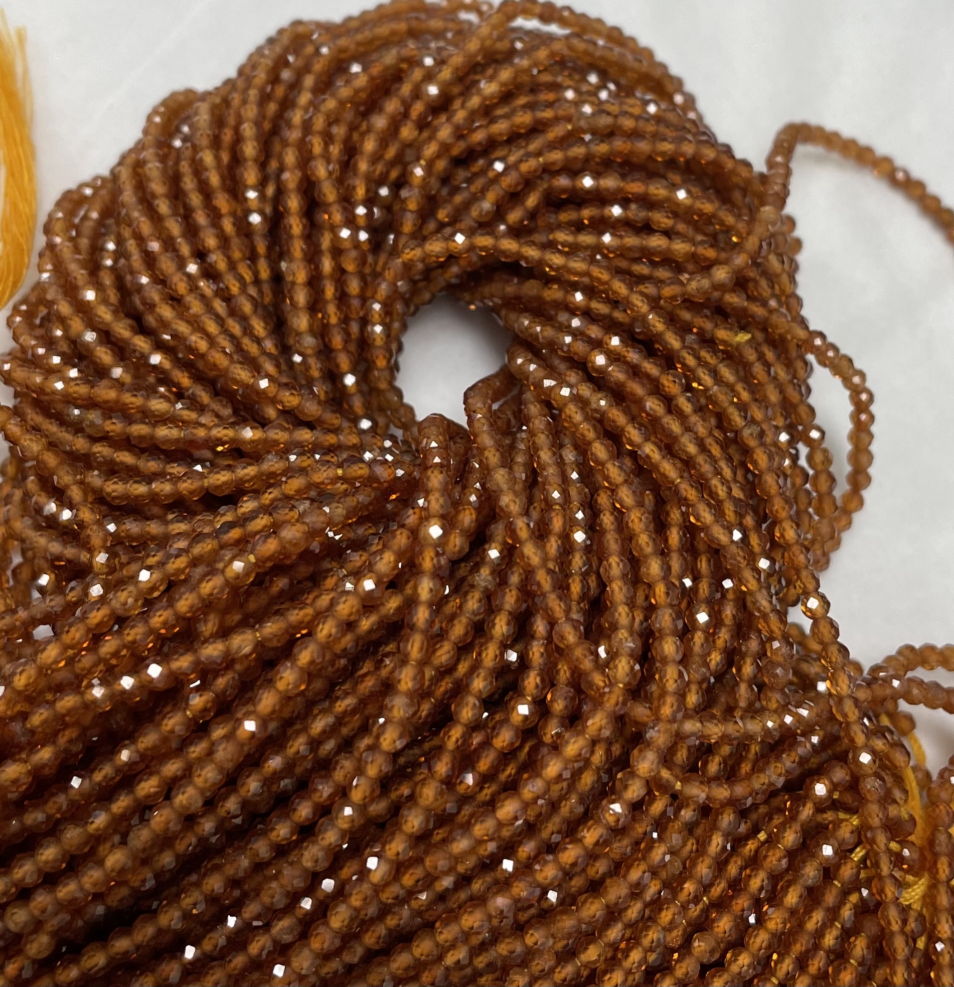 Hessonite Garnet Rondelles Faceted