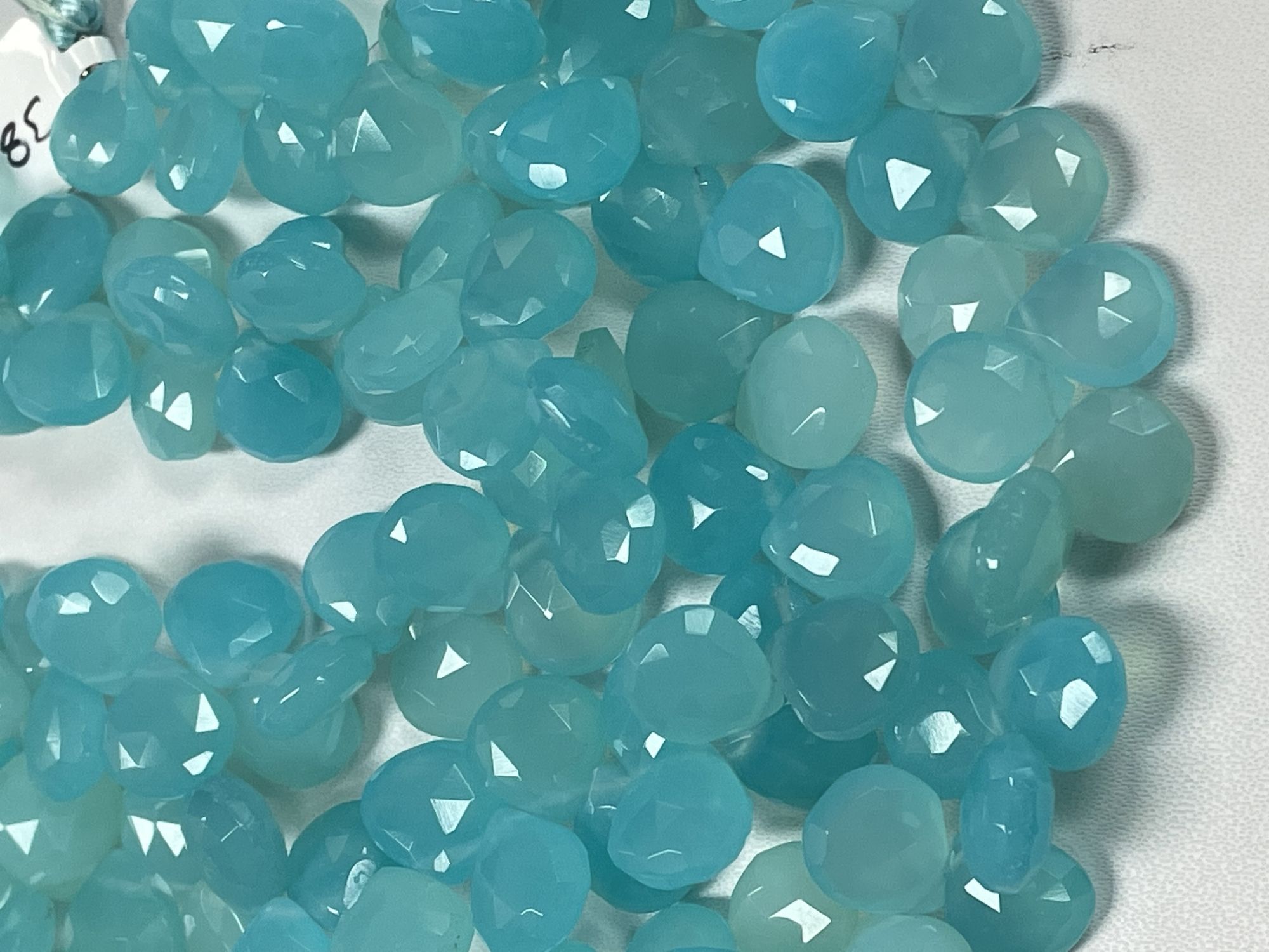 Aqua Chalcedony Heart Faceted