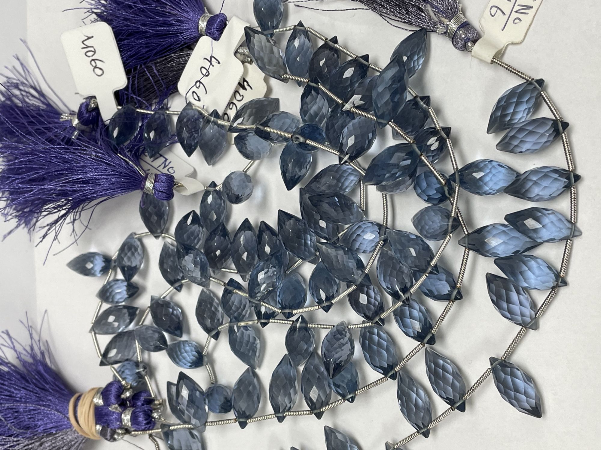 Blue Hydro Quartz Puff Marquise Faceted