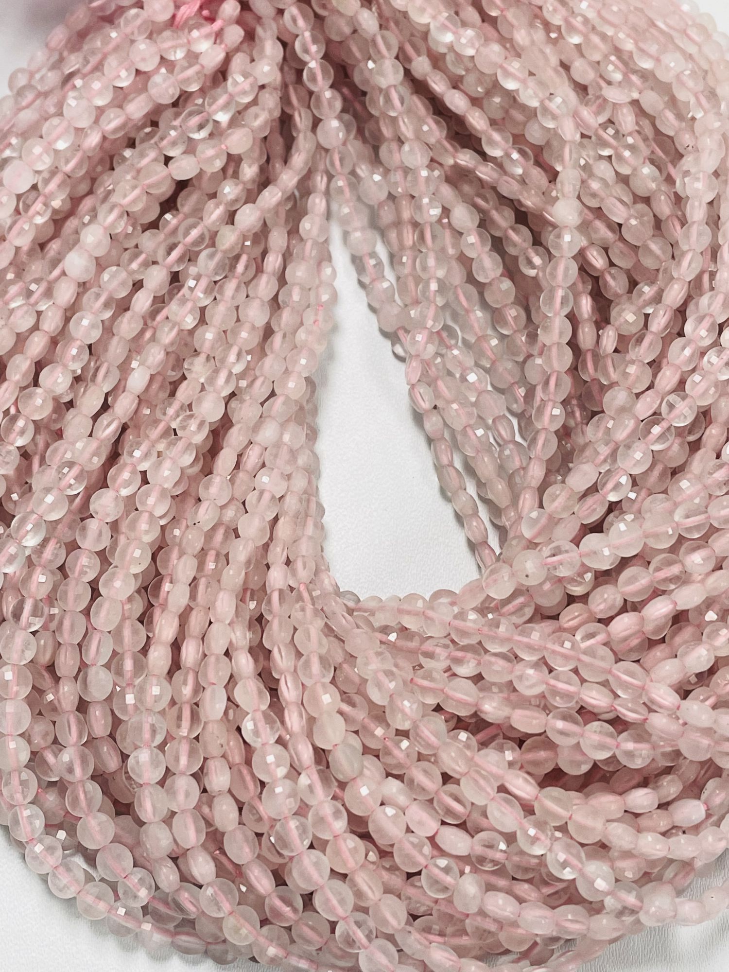 Rose Quartz Coin Faceted