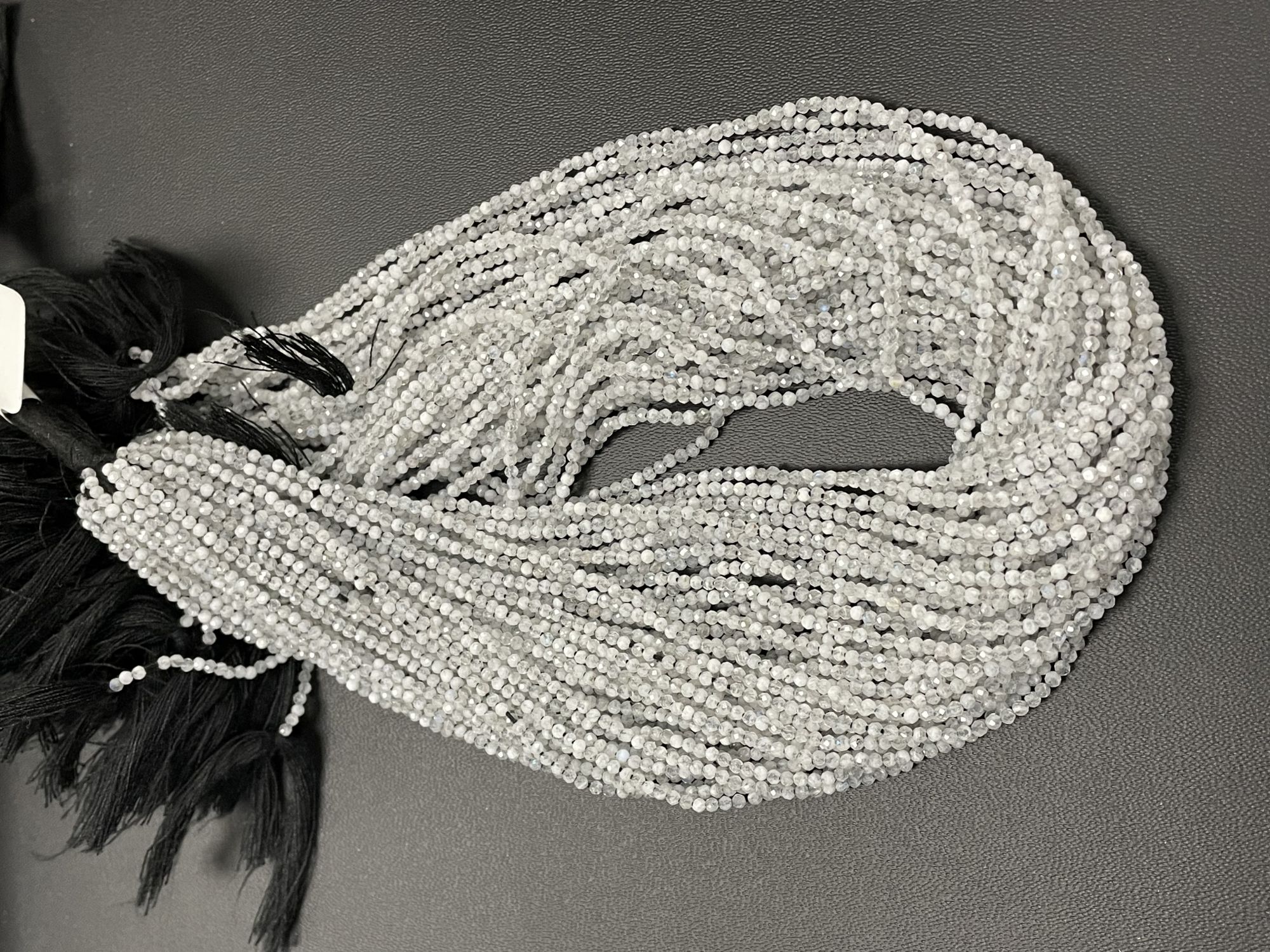 Light Grey Moonstone Rondelle Faceted