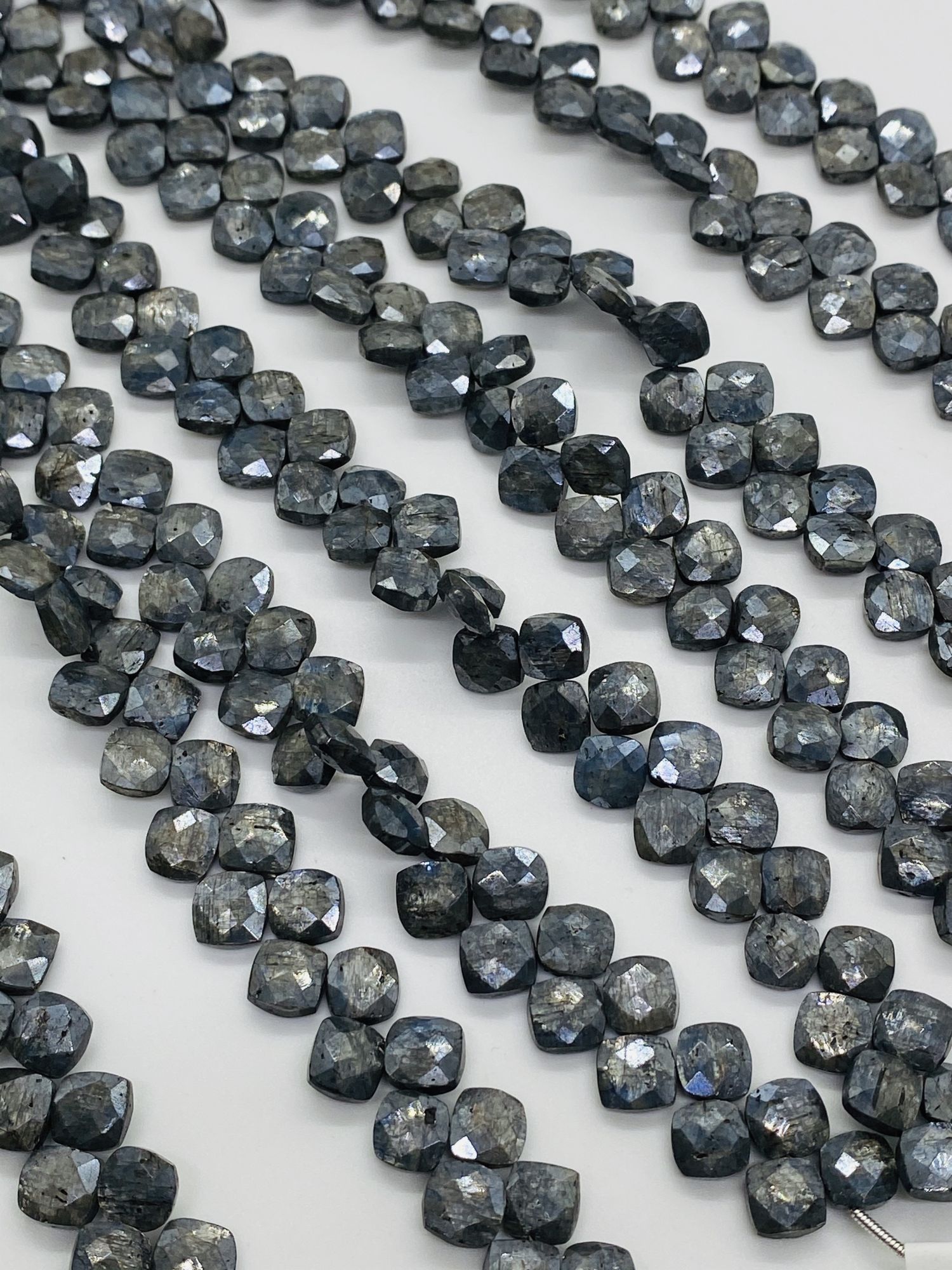 Coated Grey Kyanite Cushion Faceted