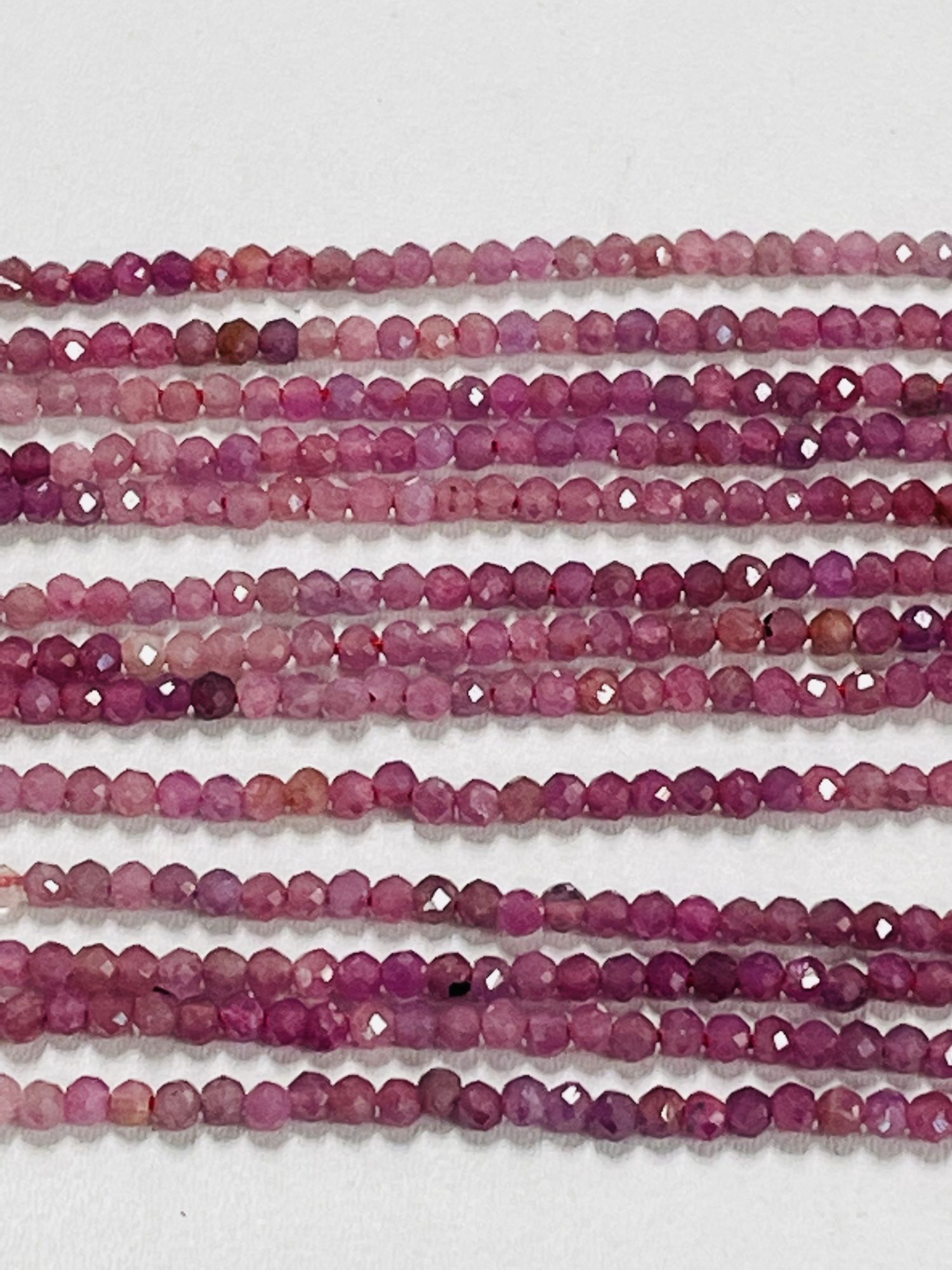 Shaded Pink Ruby Rondelle Faceted