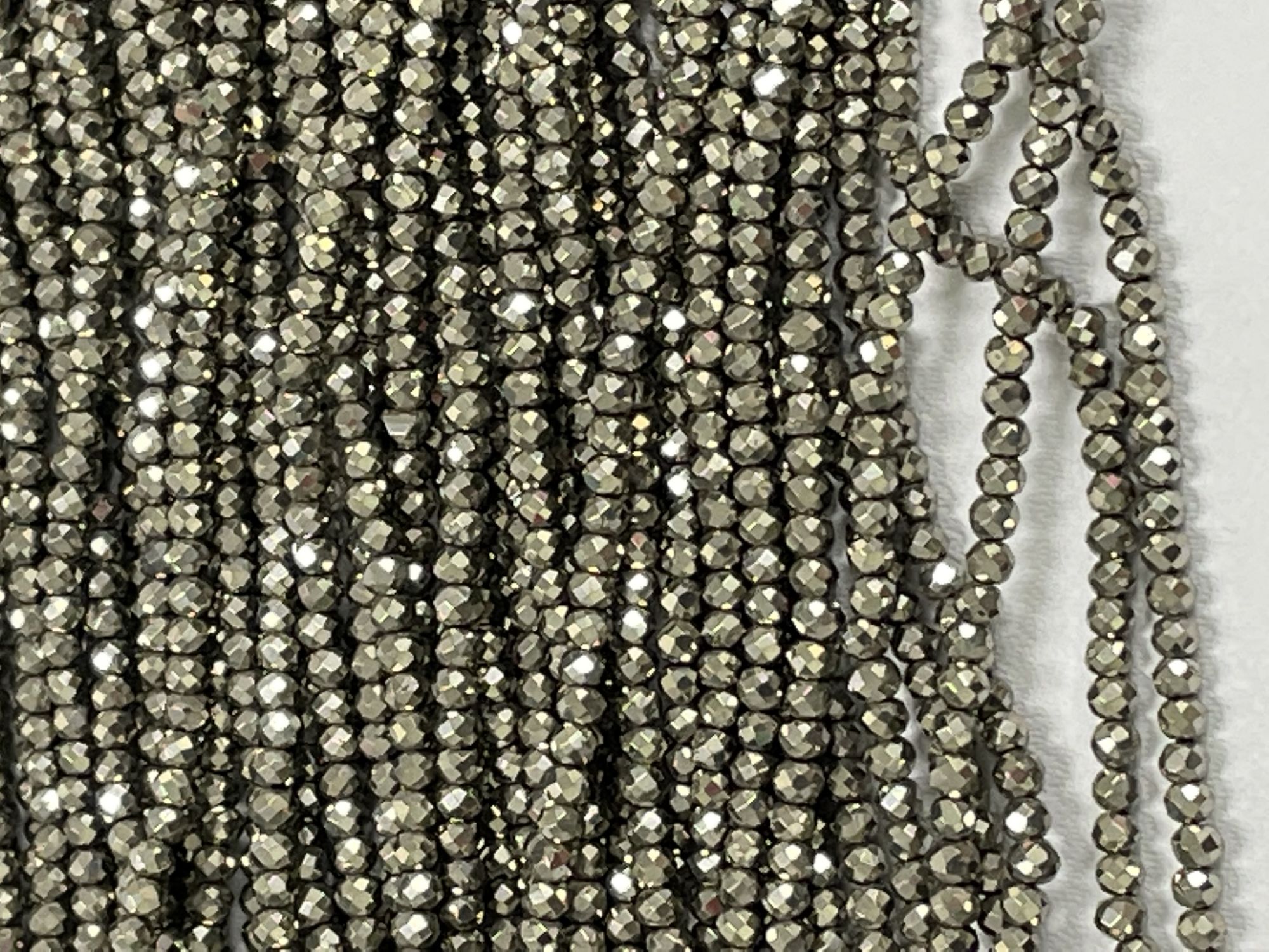 Mystic Pyrite Rondelle Faceted