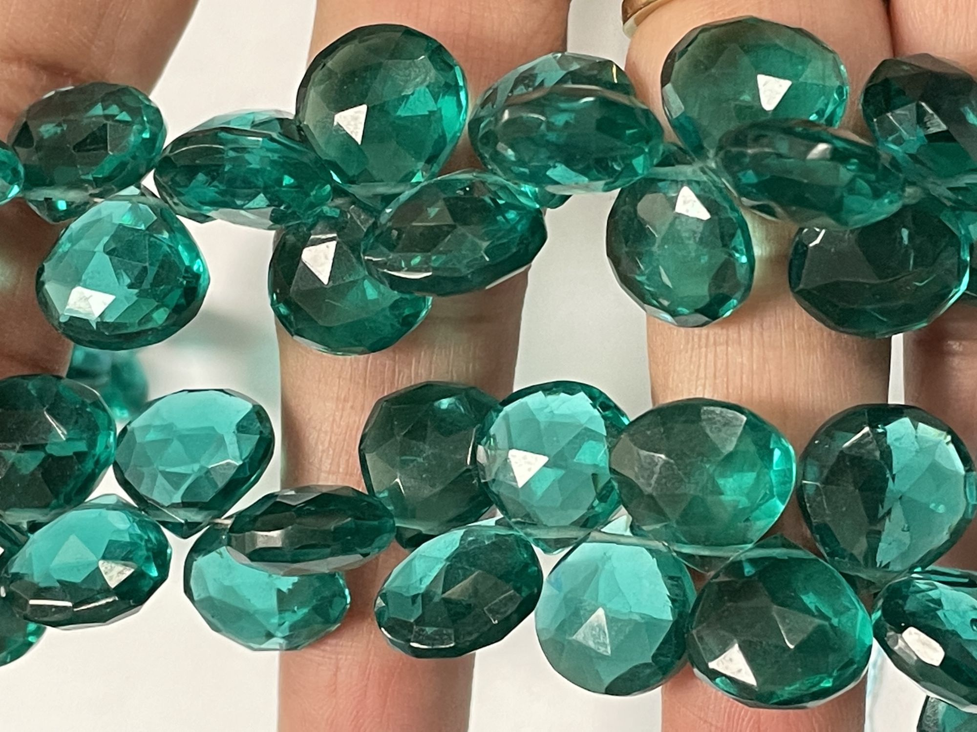 Teal Hydro Quartz Heart Faceted
