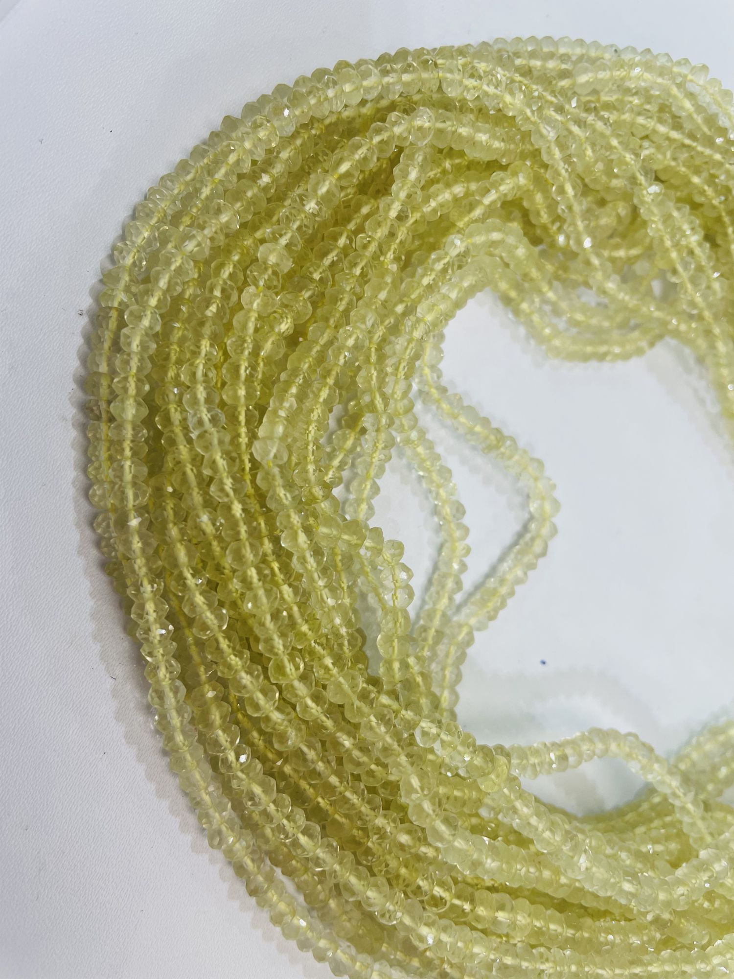 Lemon Quartz Rondelle Faceted