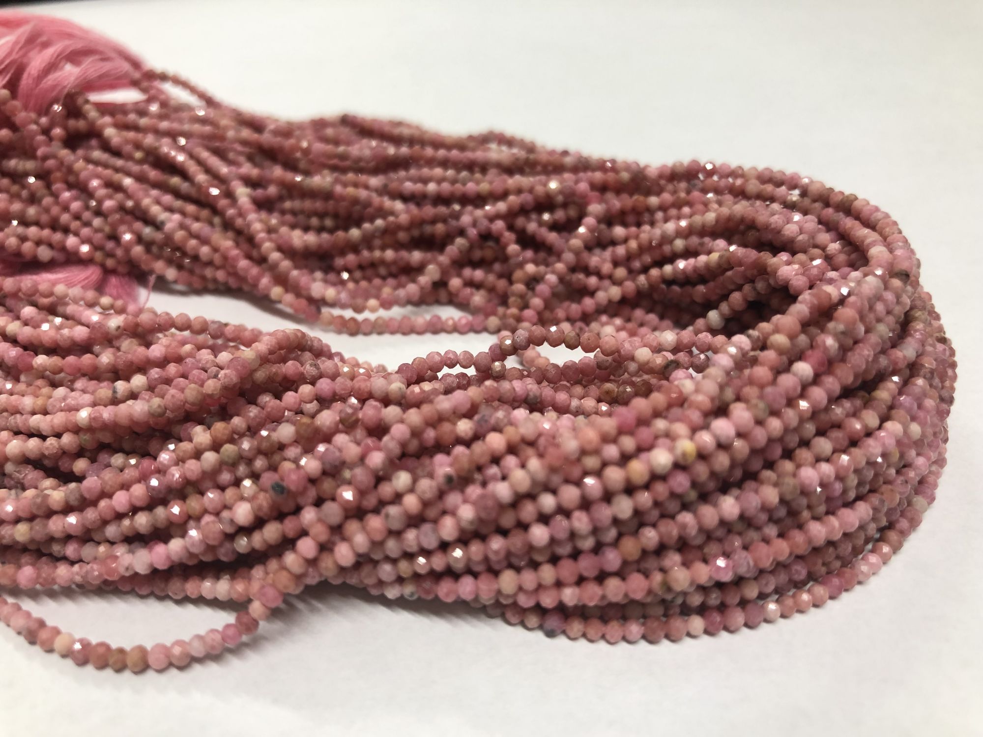 Pink Opal Rondelles Faceted