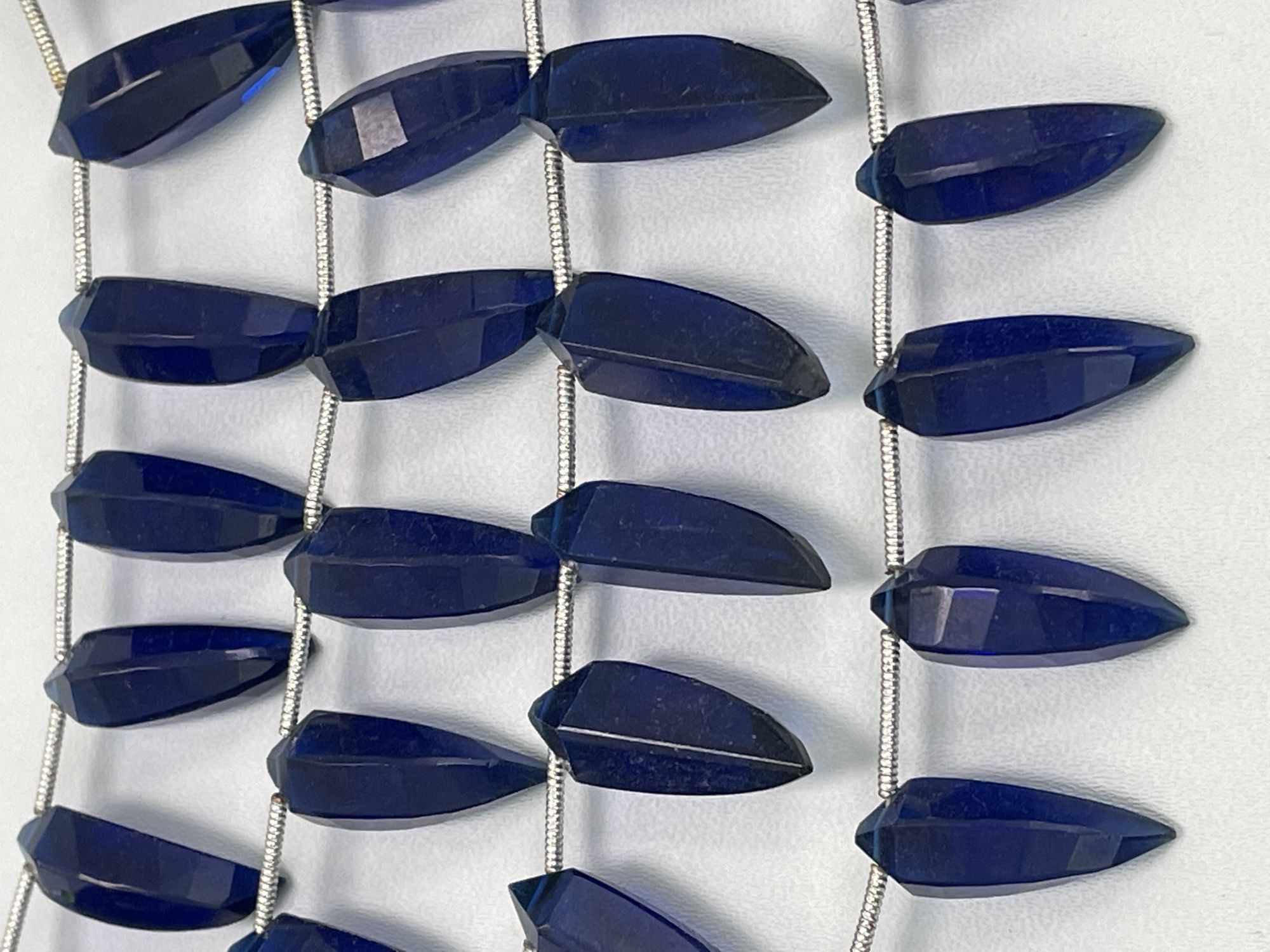 Ink Blue Hydro Quartz Okra Faceted