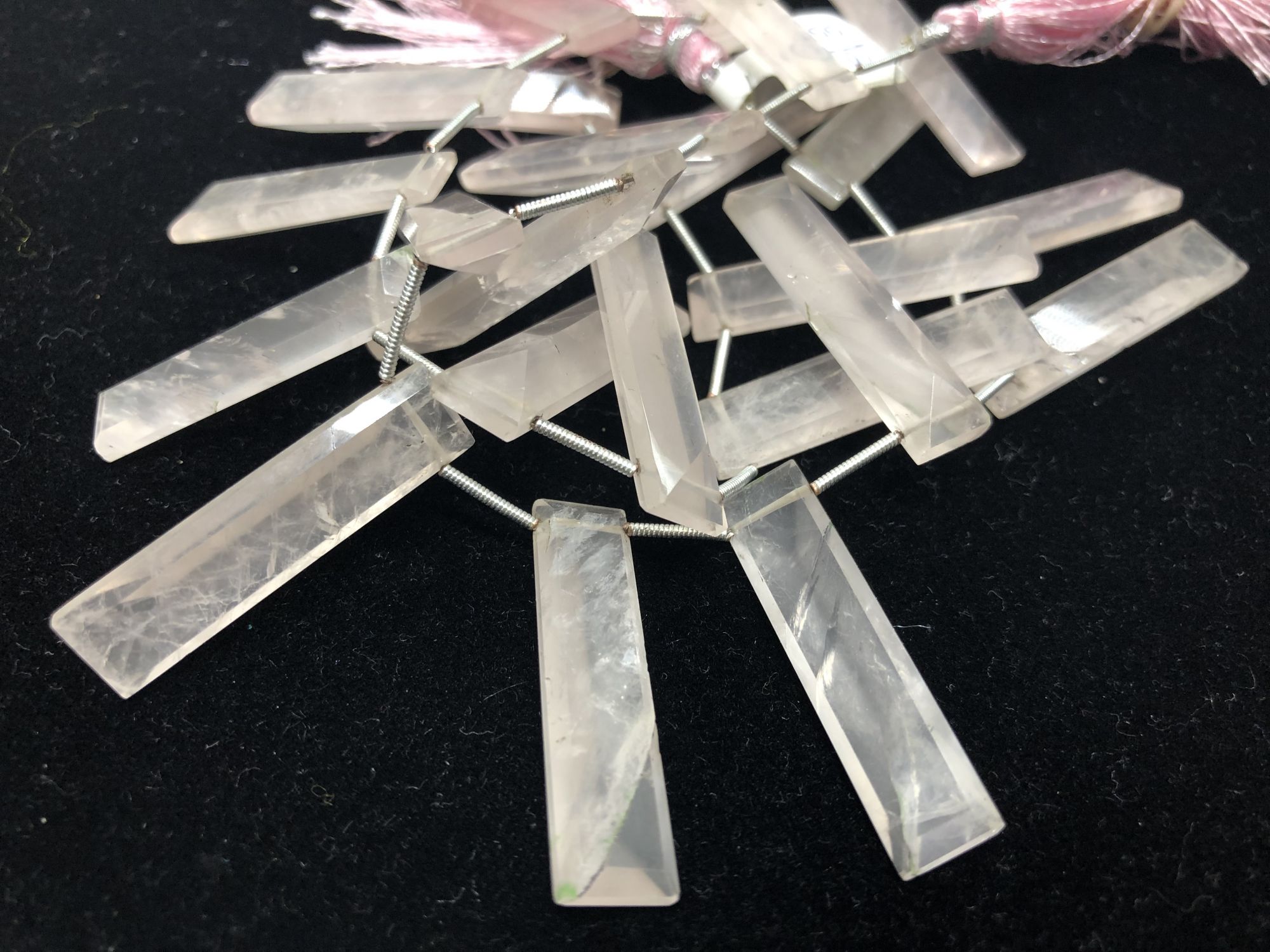 Rose Quartz Rectangles Faceted