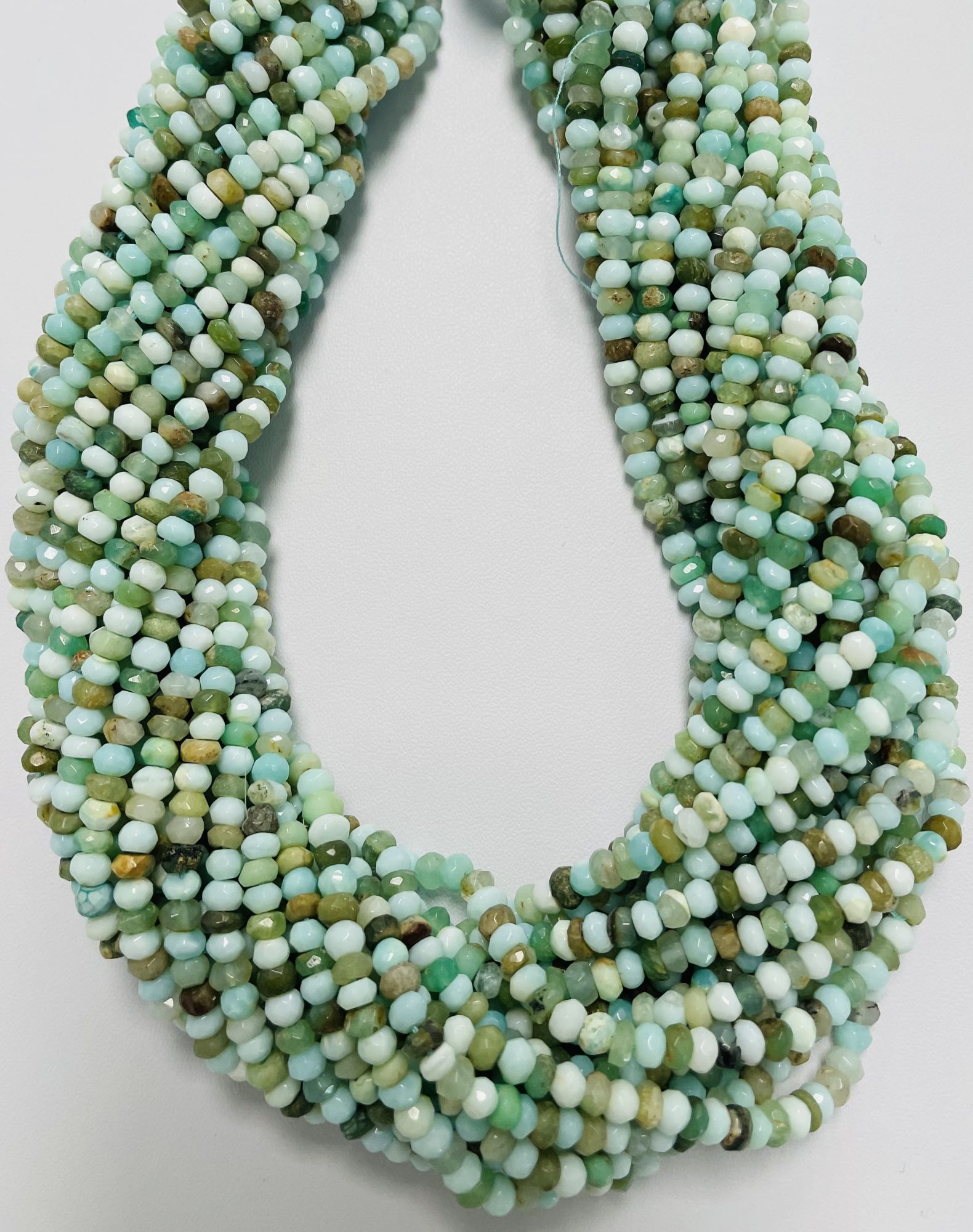 Opal Rondelle Faceted