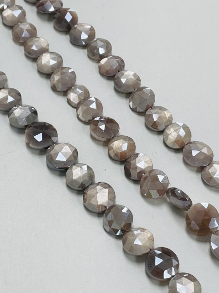 Coated Moonstone Coin Faceted