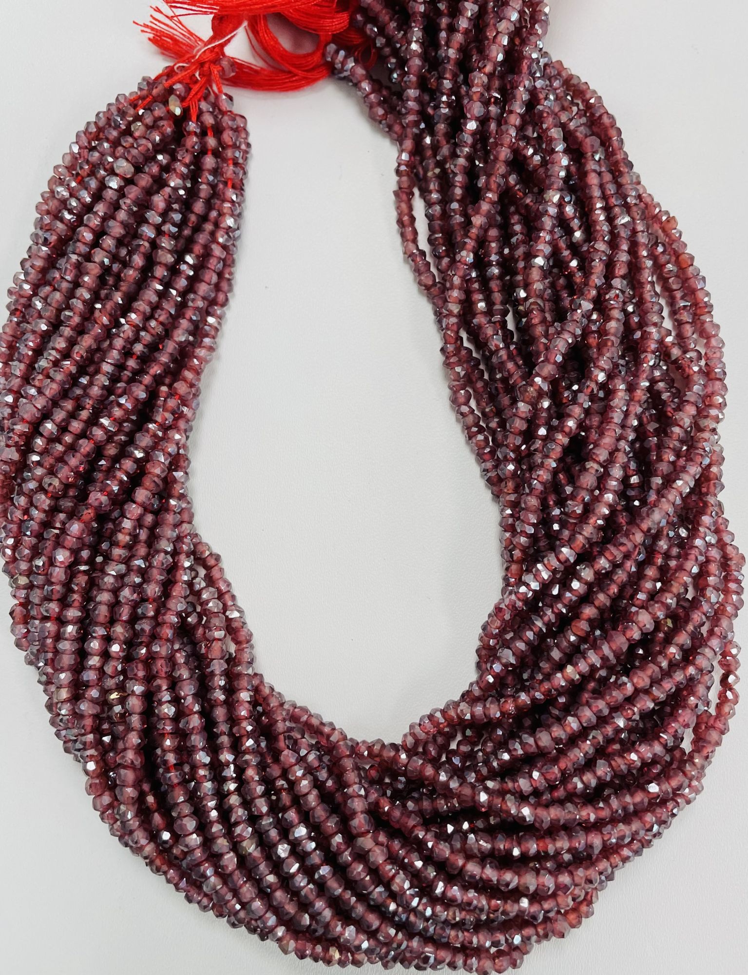 Coated Garnet Rondelle Faceted