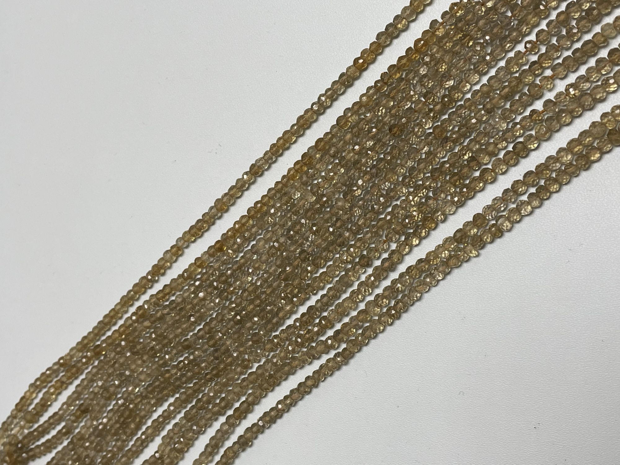 Champagne Quartz Rondelle Faceted