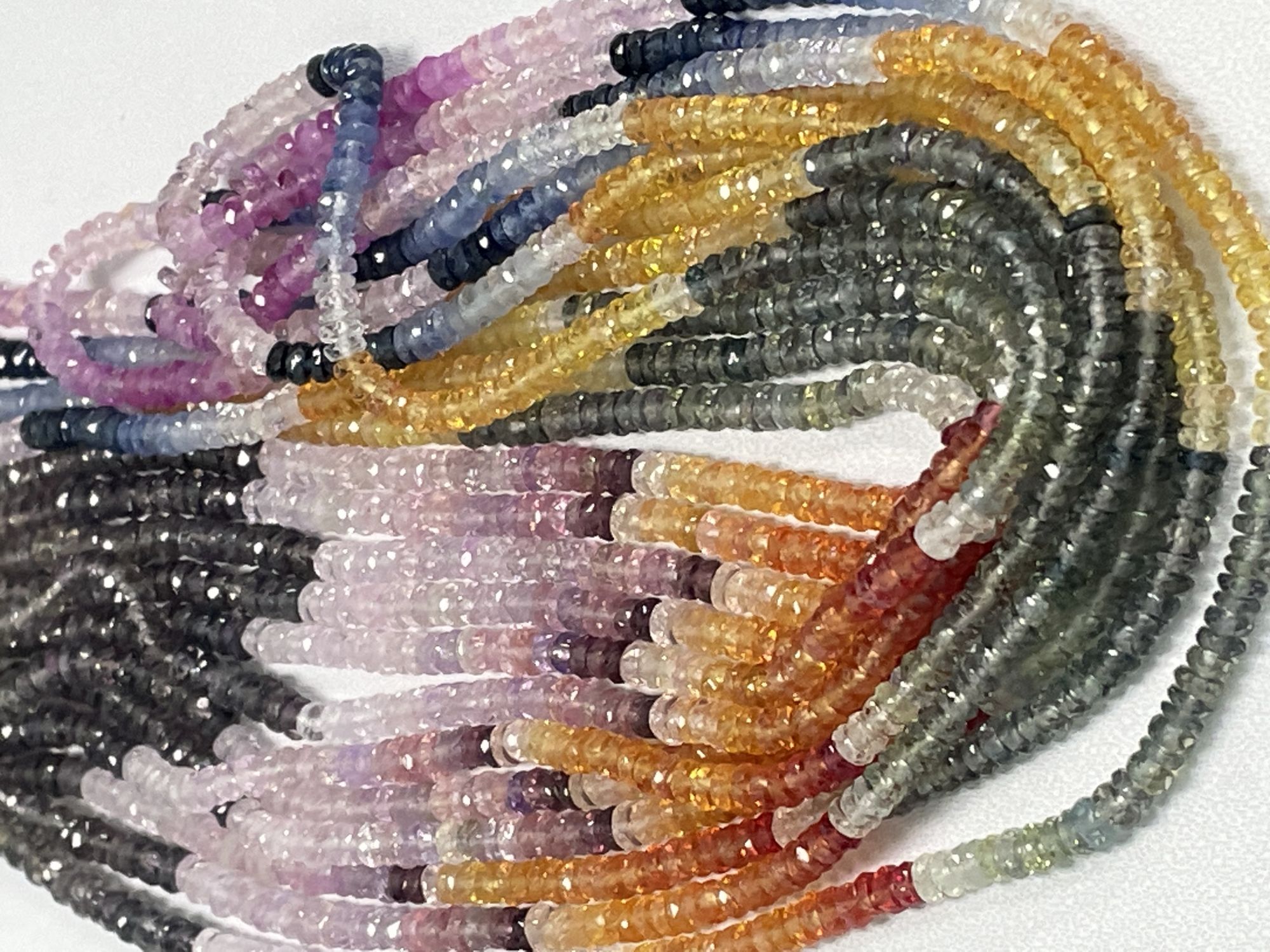 Multi Color Sapphire Rondelle Faceted