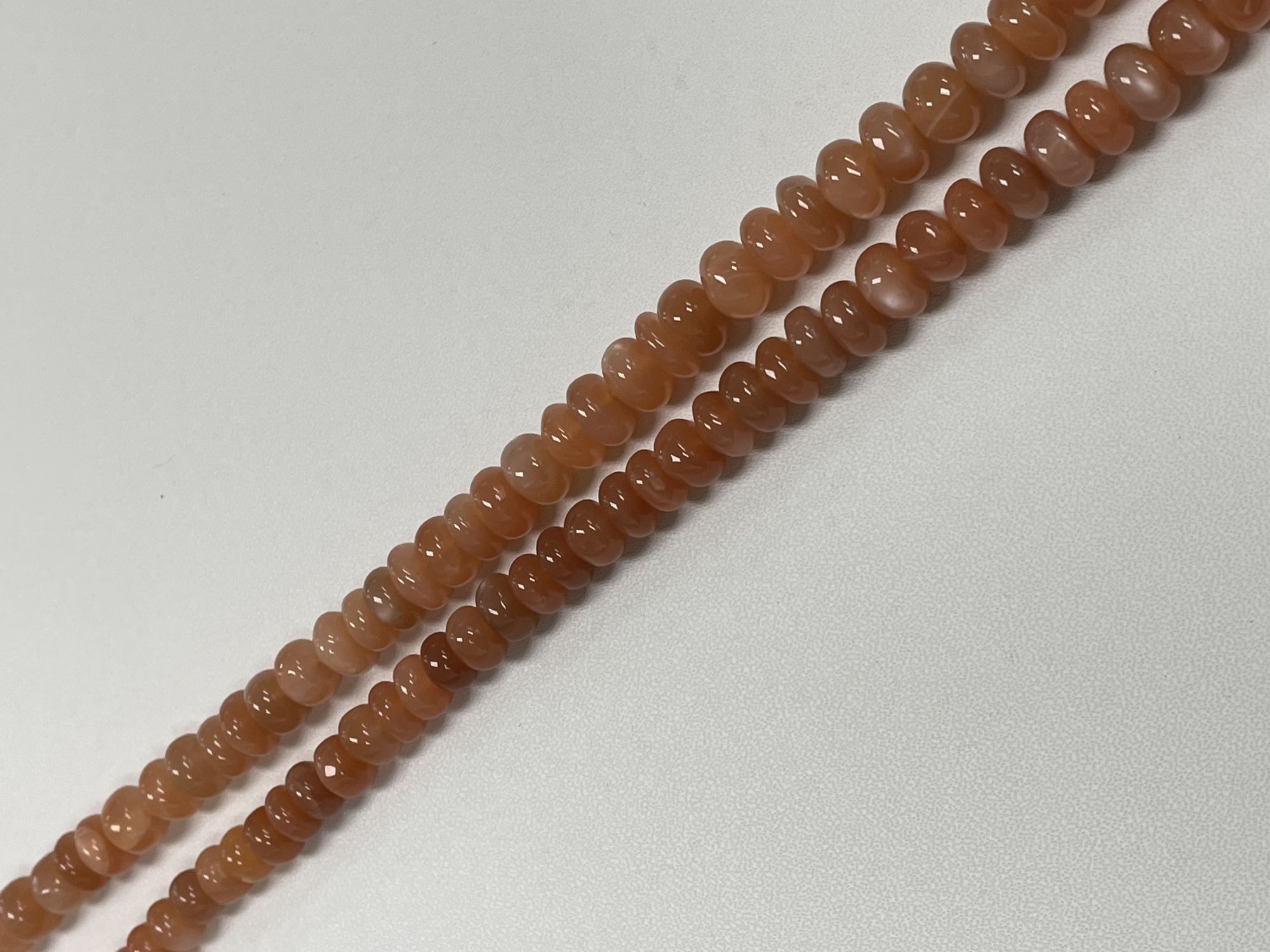 Peach Moonstone Rondelle Smooth
