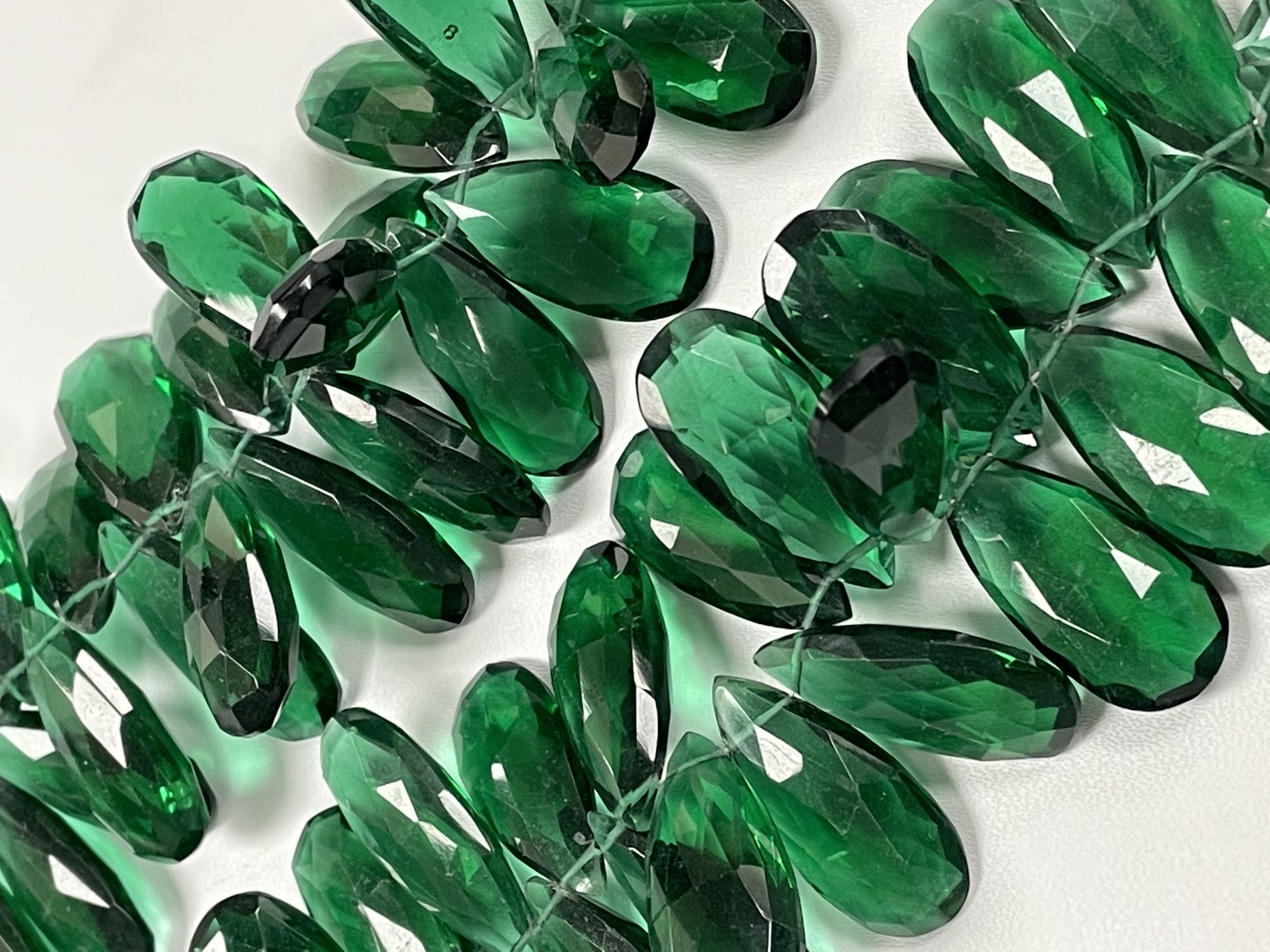 Green Hydro Quartz Long Pear Faceted
