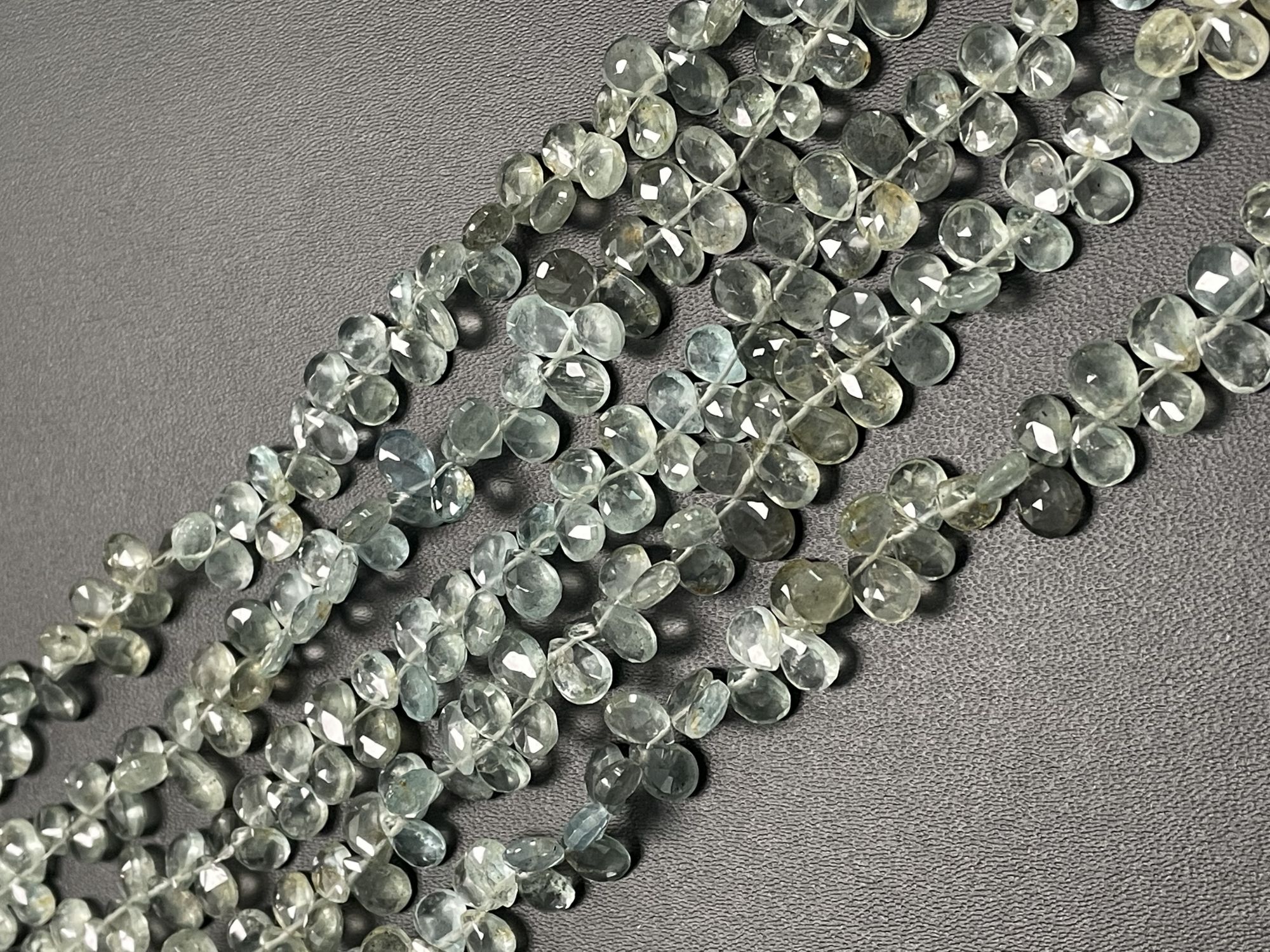 Moss Aquamarine Pear Faceted